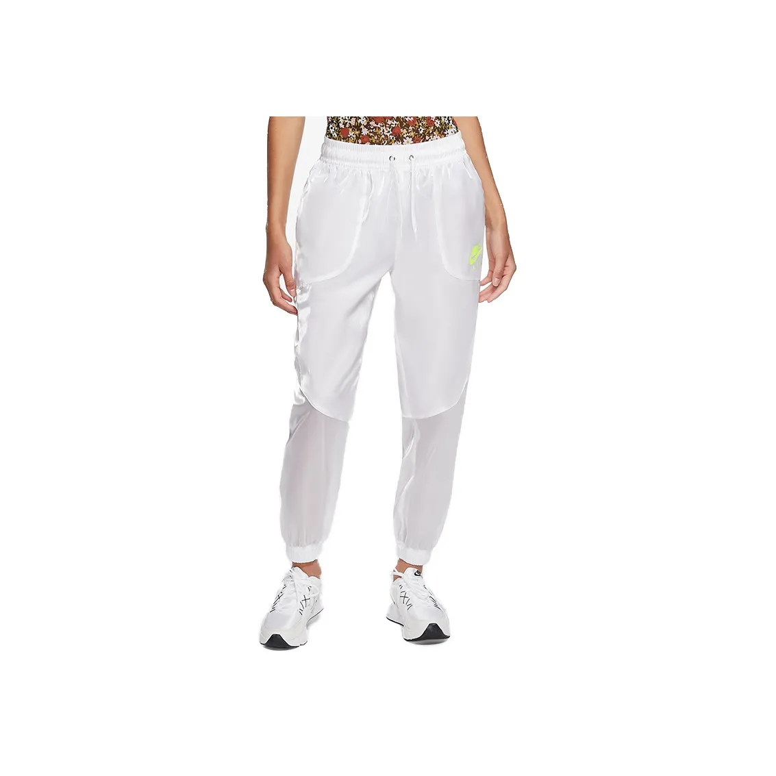 NIKE Белые Женские Вязаные Тренировочные Брюки