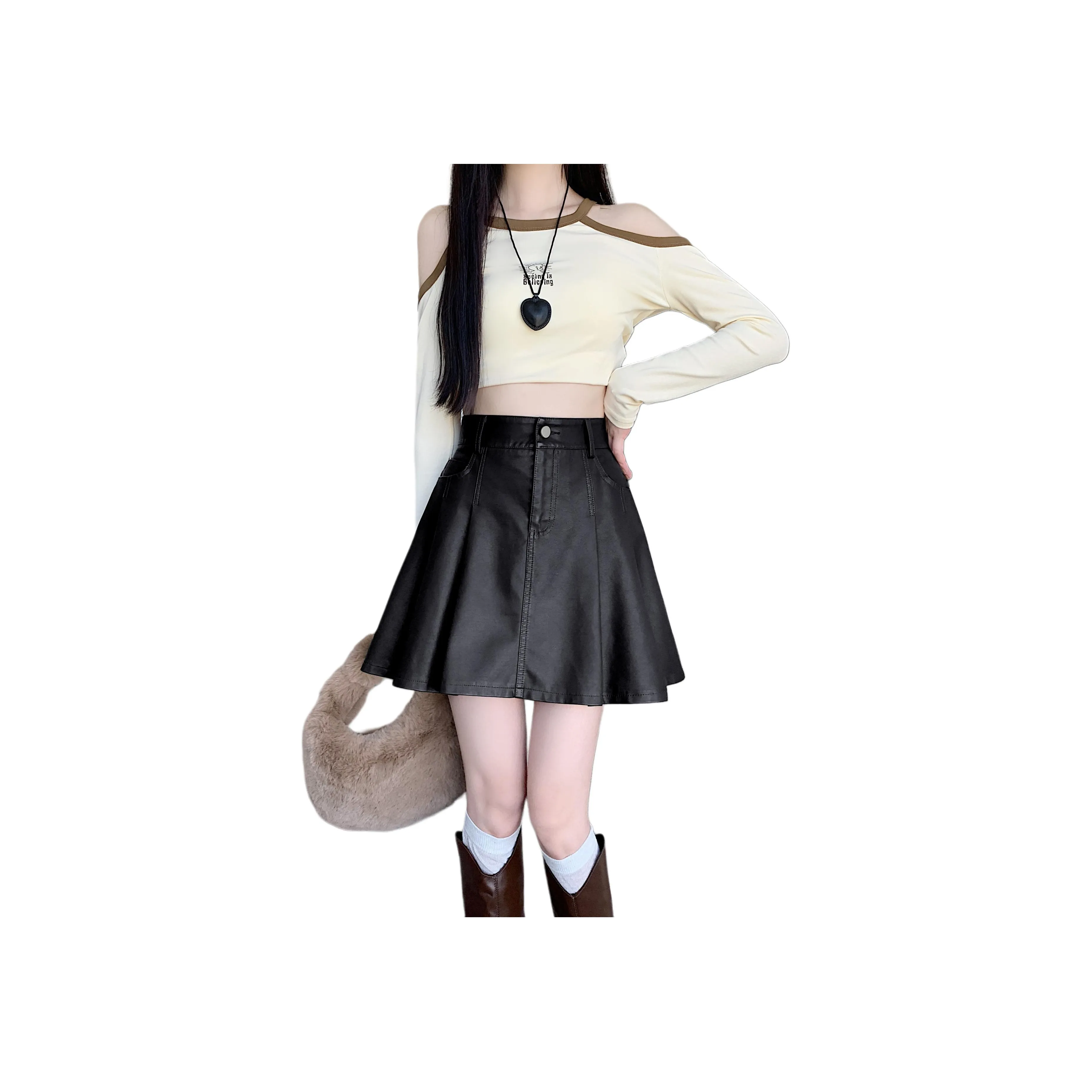 Pear 99 Кожаные короткие юбки Женские