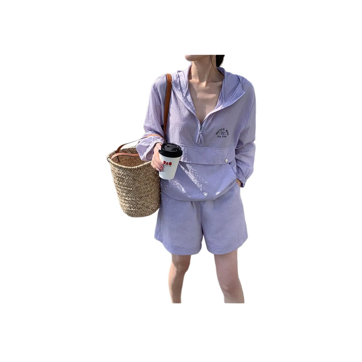 NANING9 Повседневный костюм женский Таро фиолетовый