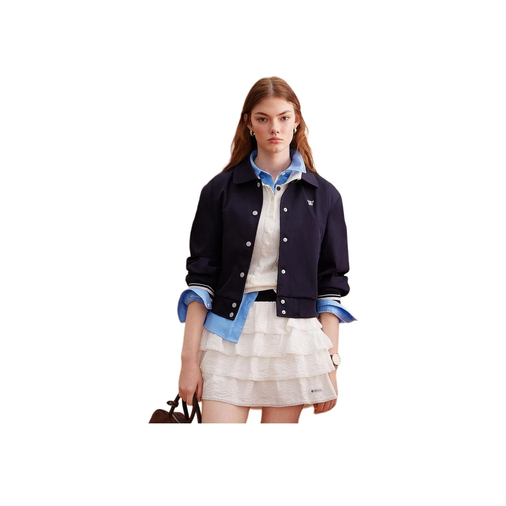 Teenie Weenie Cropped Coats Women's Navy Blue