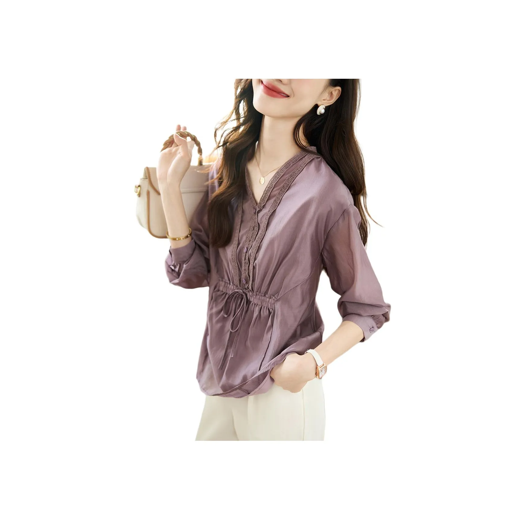 Mo Han Yi Mei Рубашка Женская Фиолетовая