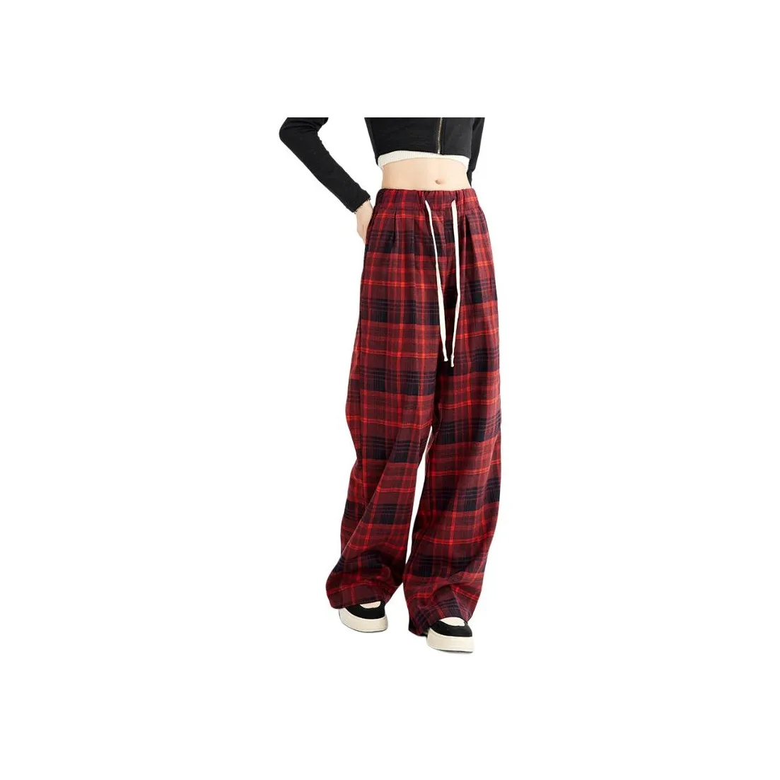 Kazakhstan Casual Pants Women's Red Black