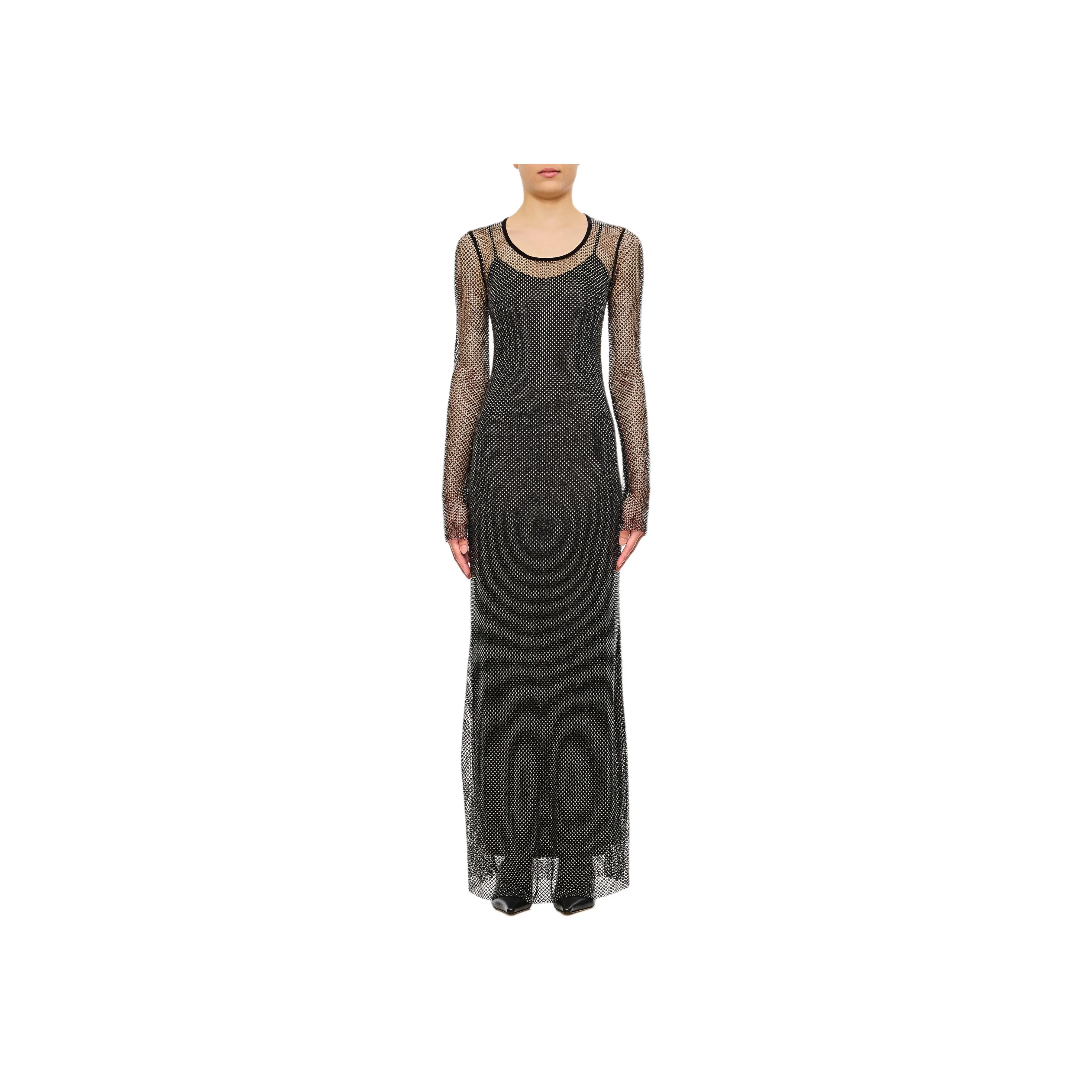 SportMax Embellished Long Sleeved Maxi Dress