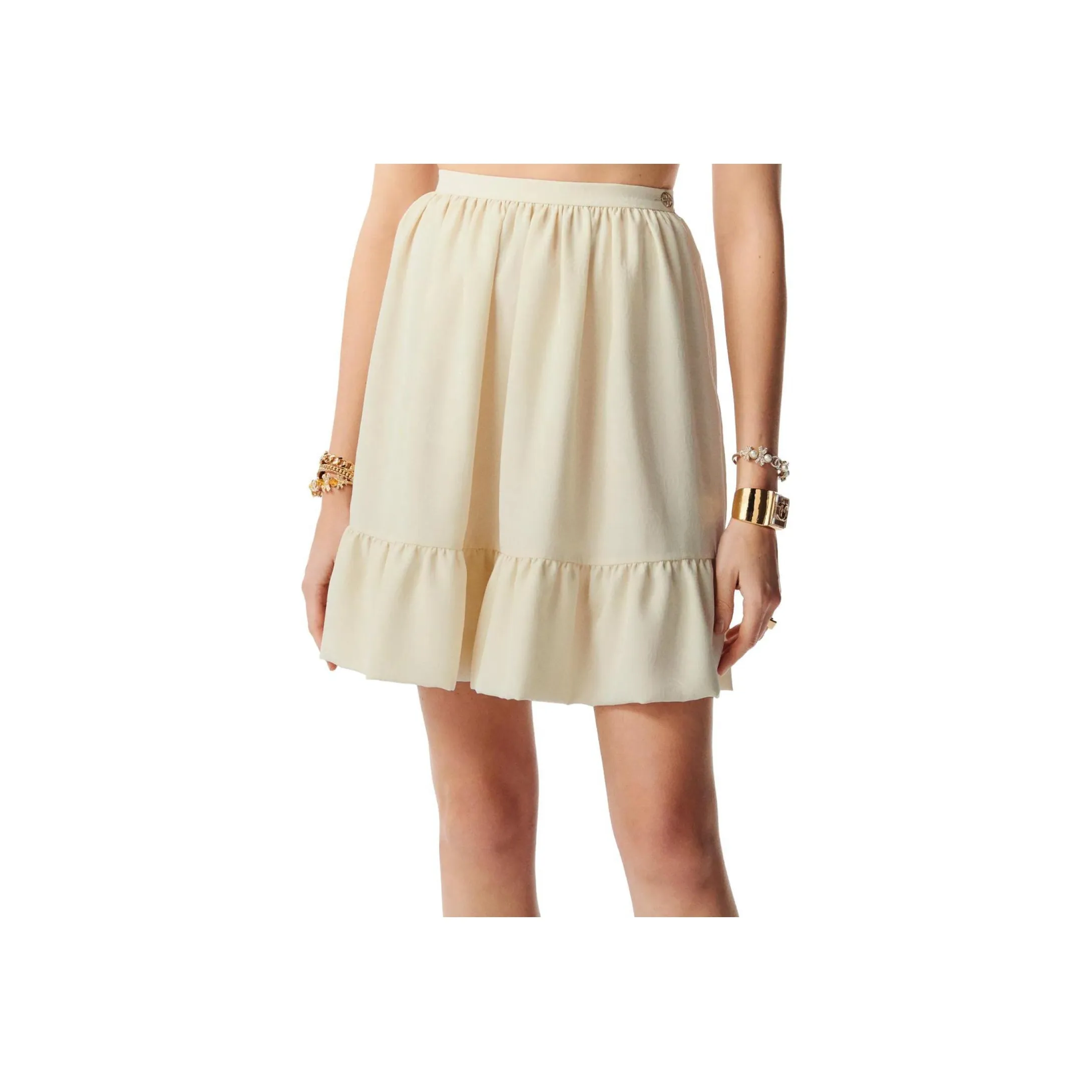 CHANEL SS23 Casual Short Skirts Women's Light Yellow