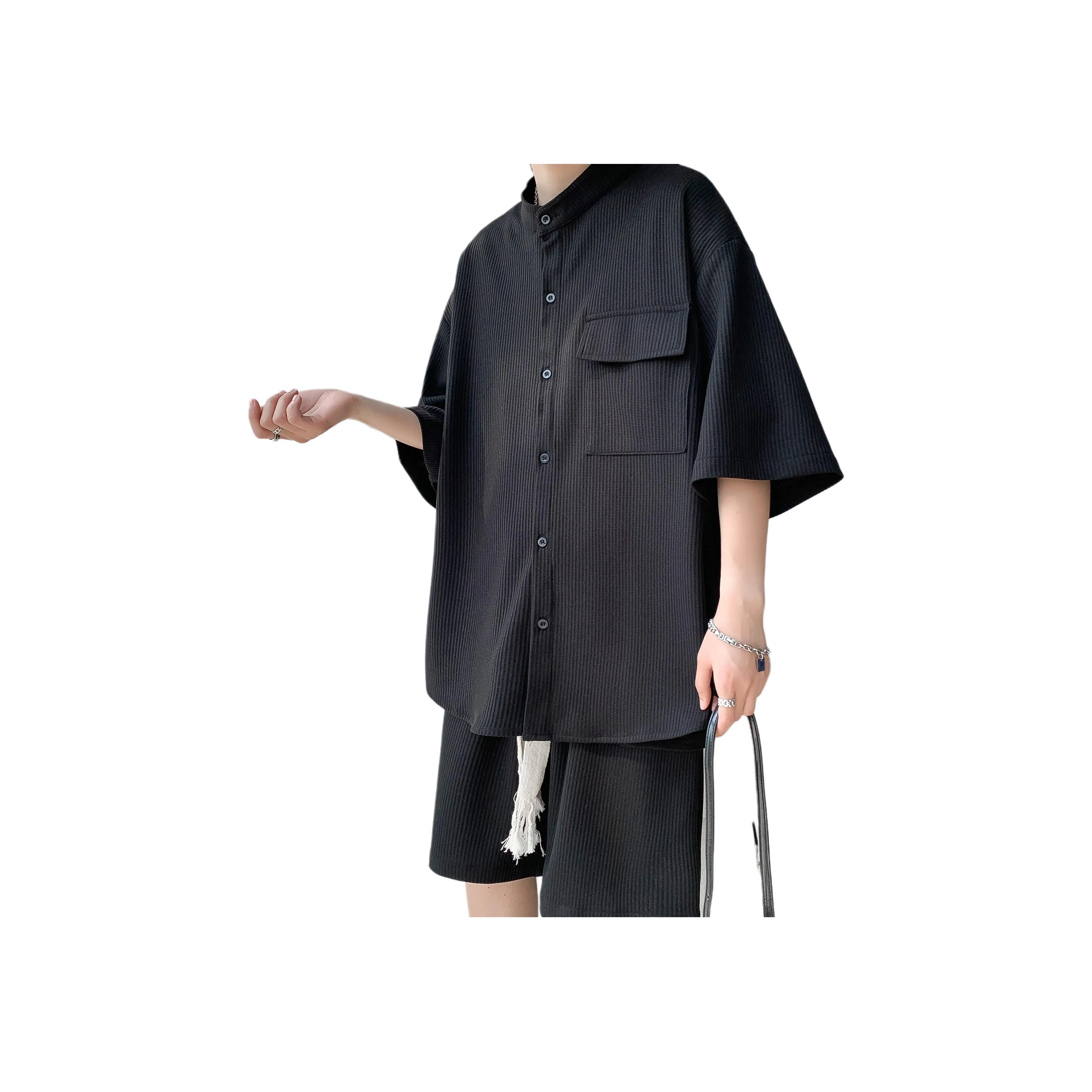 MARK WAFFLE Shirt Matching Set Unisex