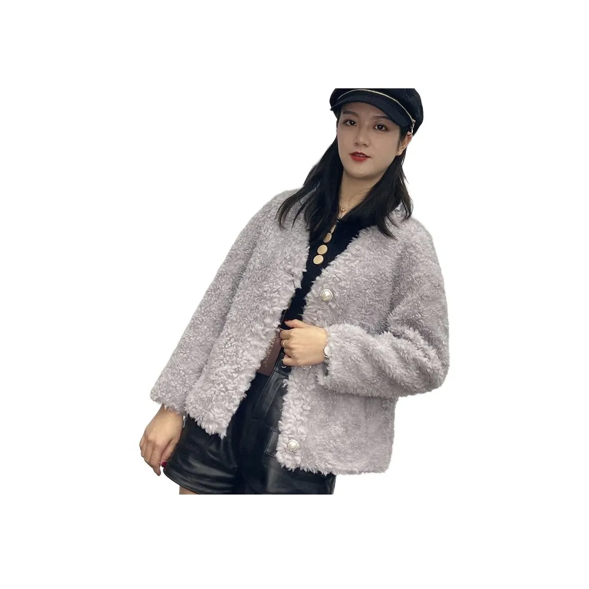 KAISER Серый Женские Меховые изделия