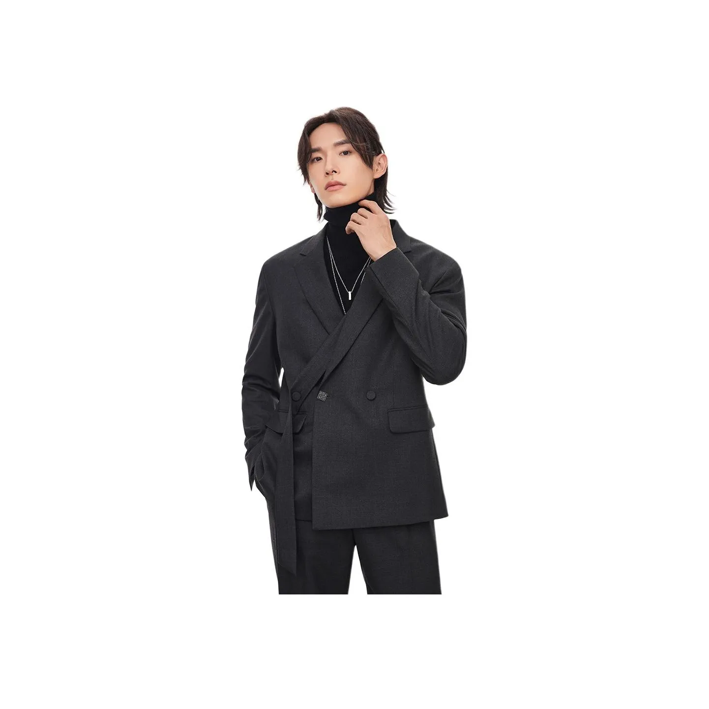 ZIOZIA Business Suit Men's Charcoal Gray