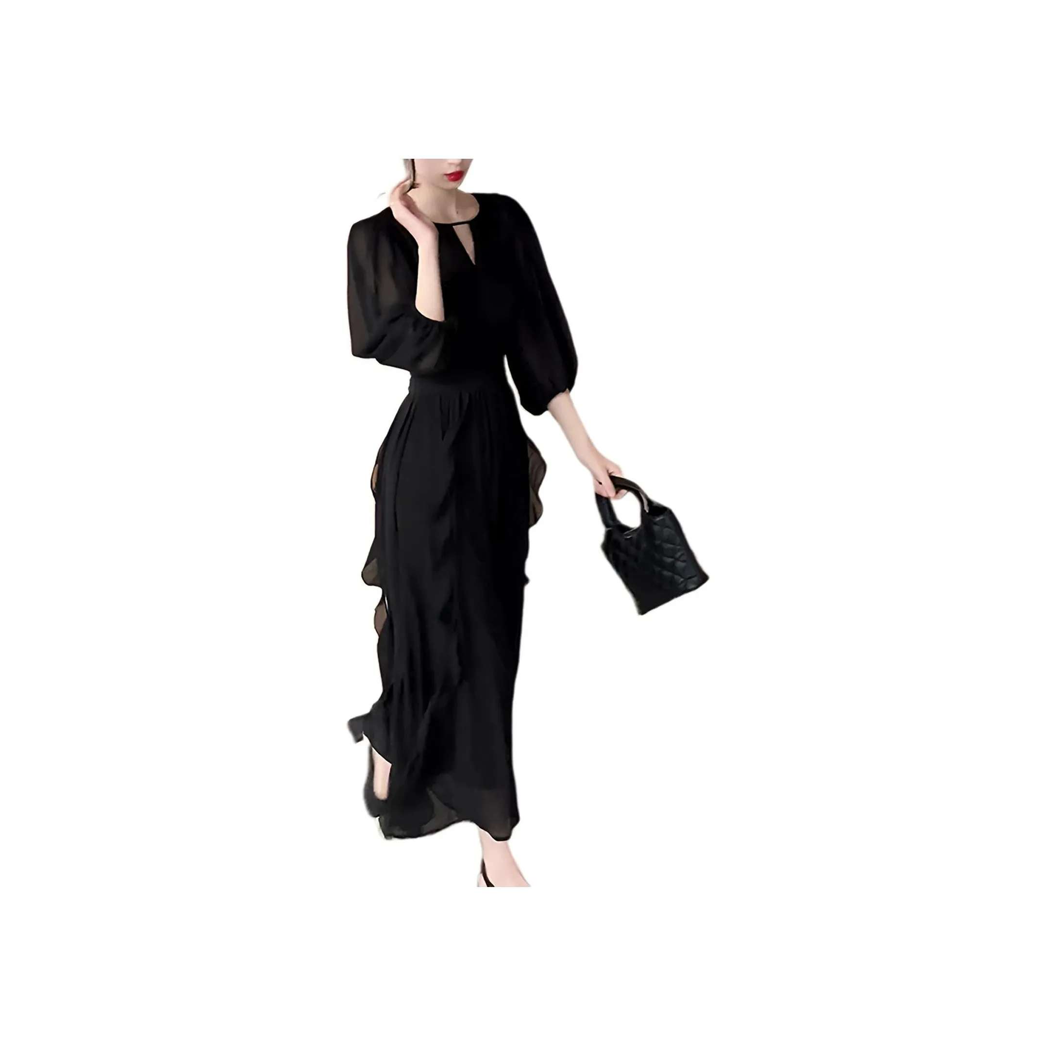 Wbwq Long-Sleeved Dresses Women's Black
