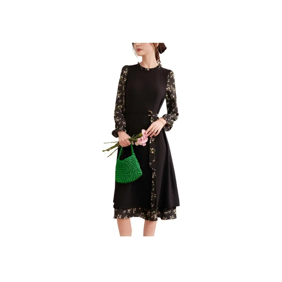 PLANE DRIFT Long Sleeved Dresses Women's Black
