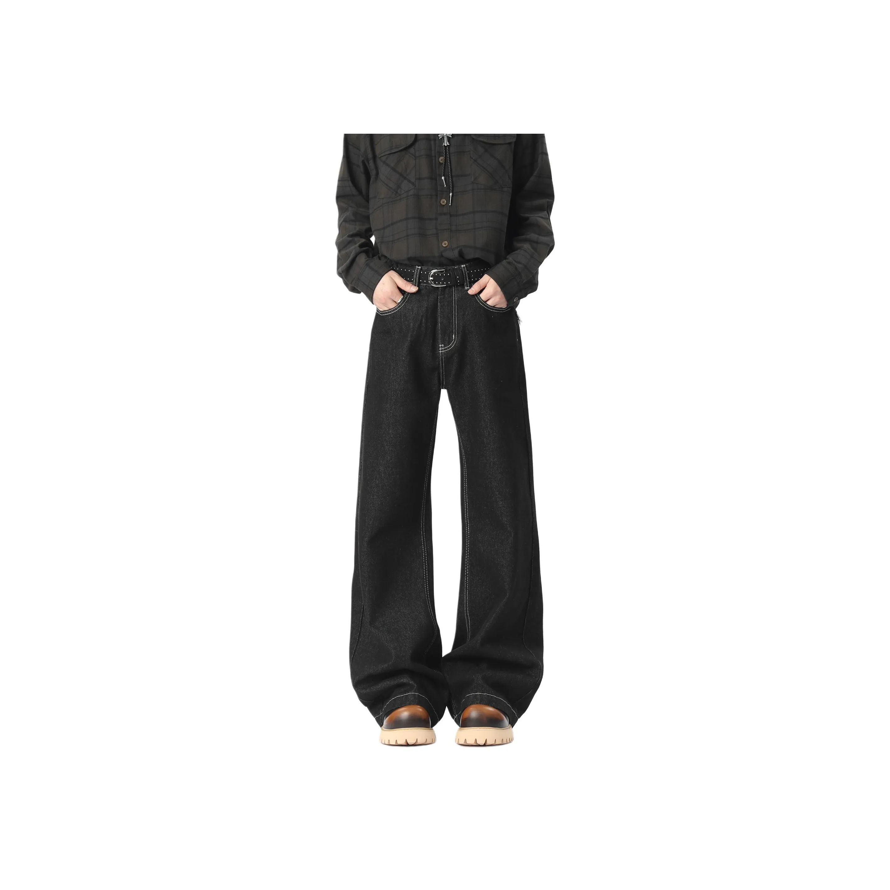 NOME Оригинальные Черные Джинсы Унисекс из Черного Денима