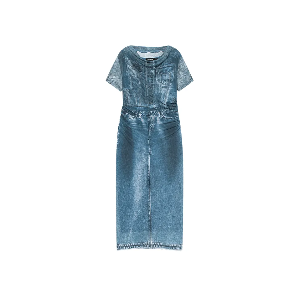 Desigual Короткое Платье с Короткими Рукавами Женское