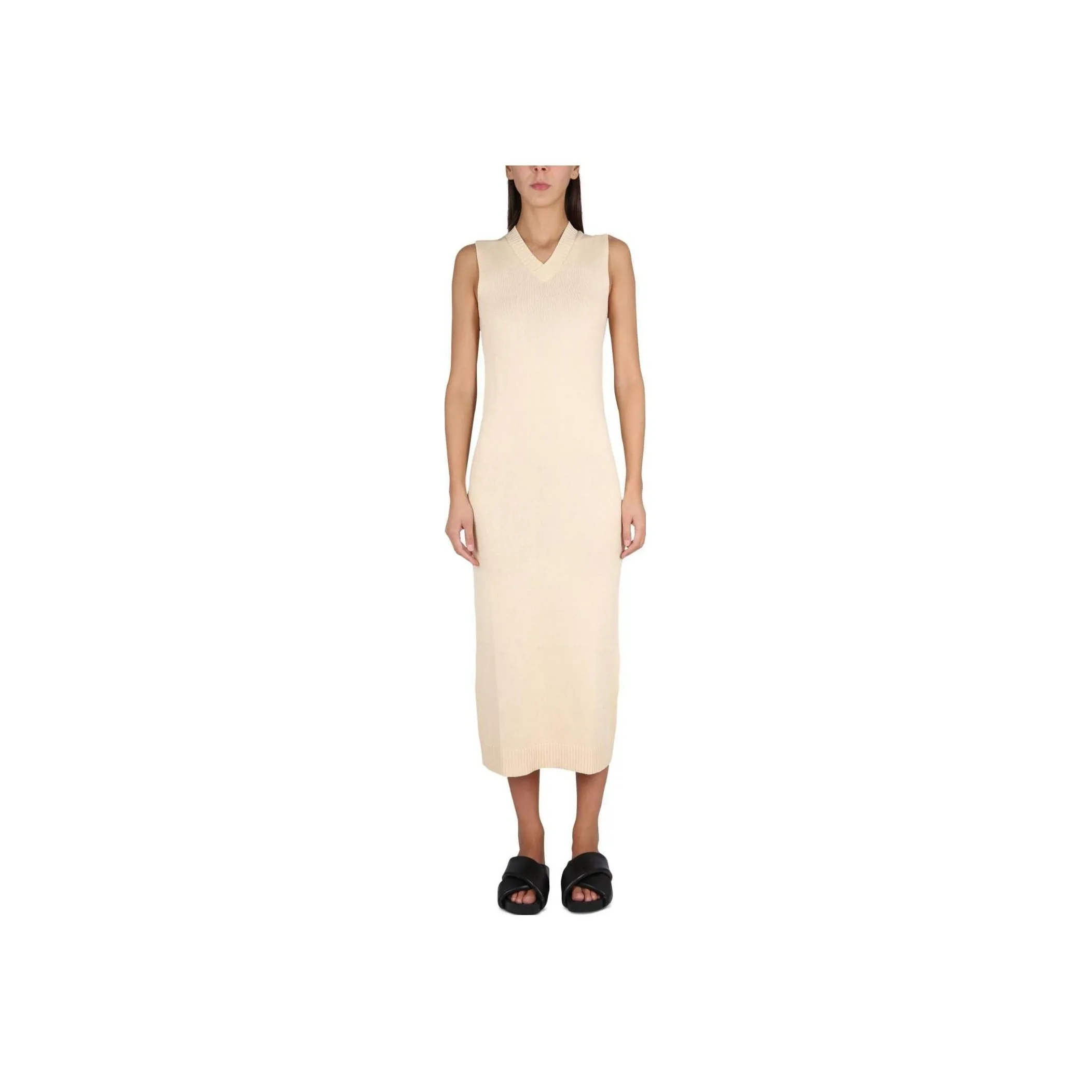 ASPESI V Neck Knitted Maxi Dress