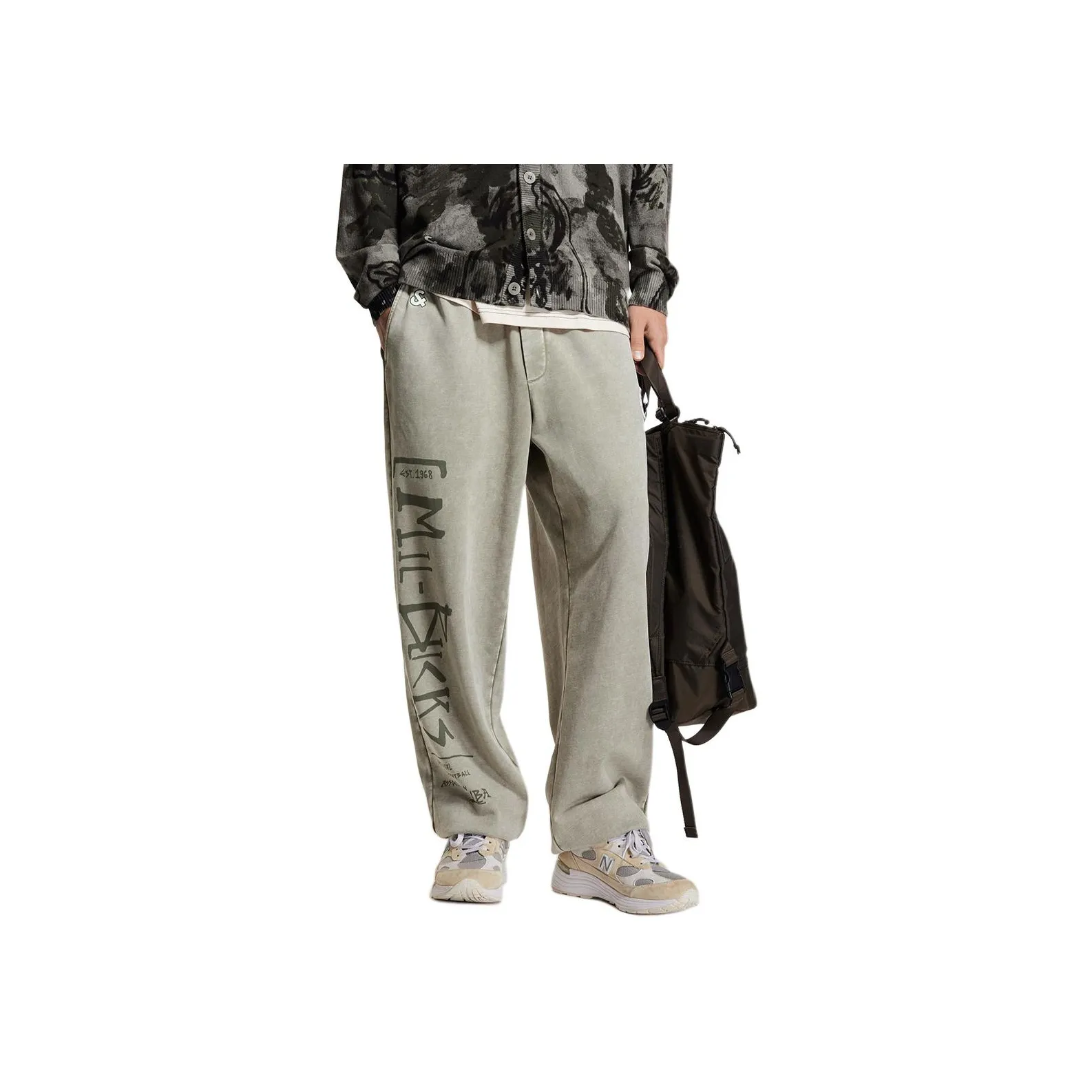 JACK JONES· Jack Jonesxnba Вязаные тренировочные брюки мужские шалфейно-зеленые