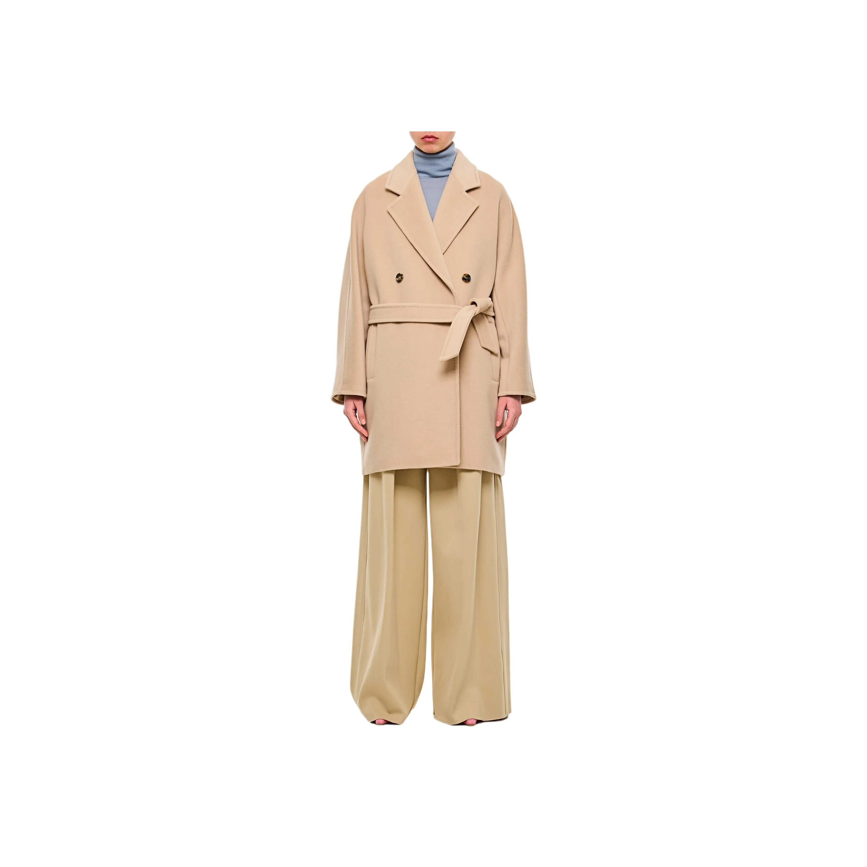 Max Mara Tied Waist Buttoned Coat