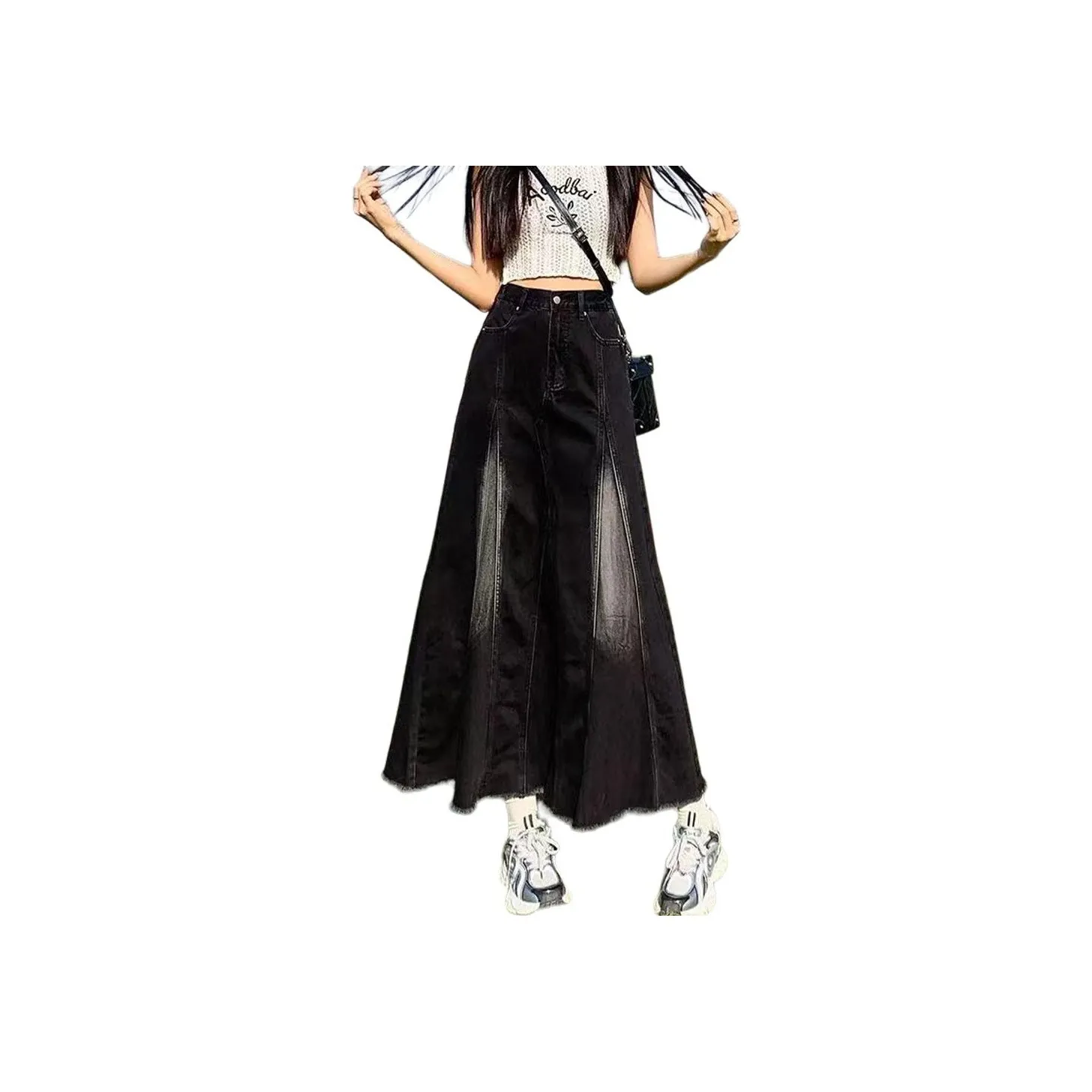 NHZN Черный$#Цвет Женские Джинсовые Длинные Юбки