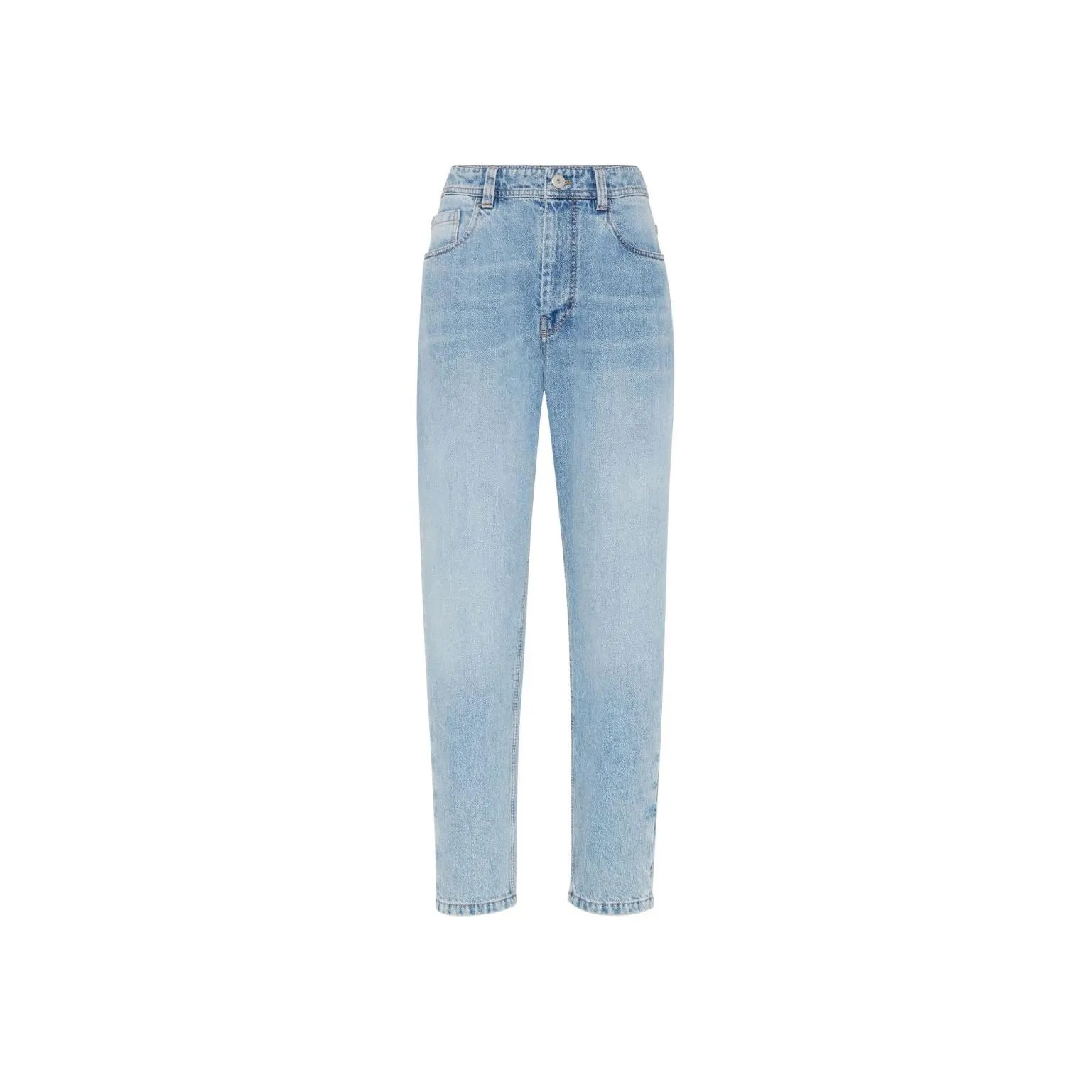 Brunello Cucinelli Monili Embellished Denim Baggy Tapered Jeans