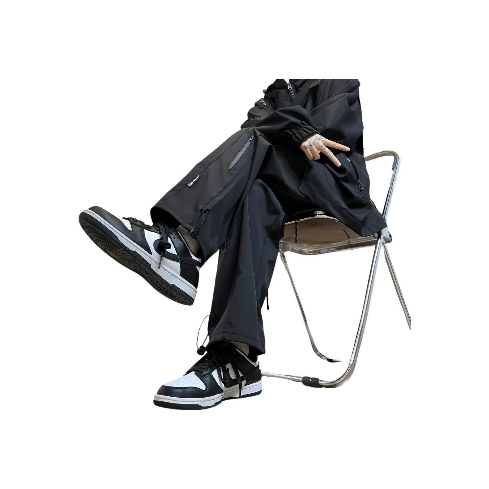 SUNSETMONENT Knitted Sweatpants Unisex Black