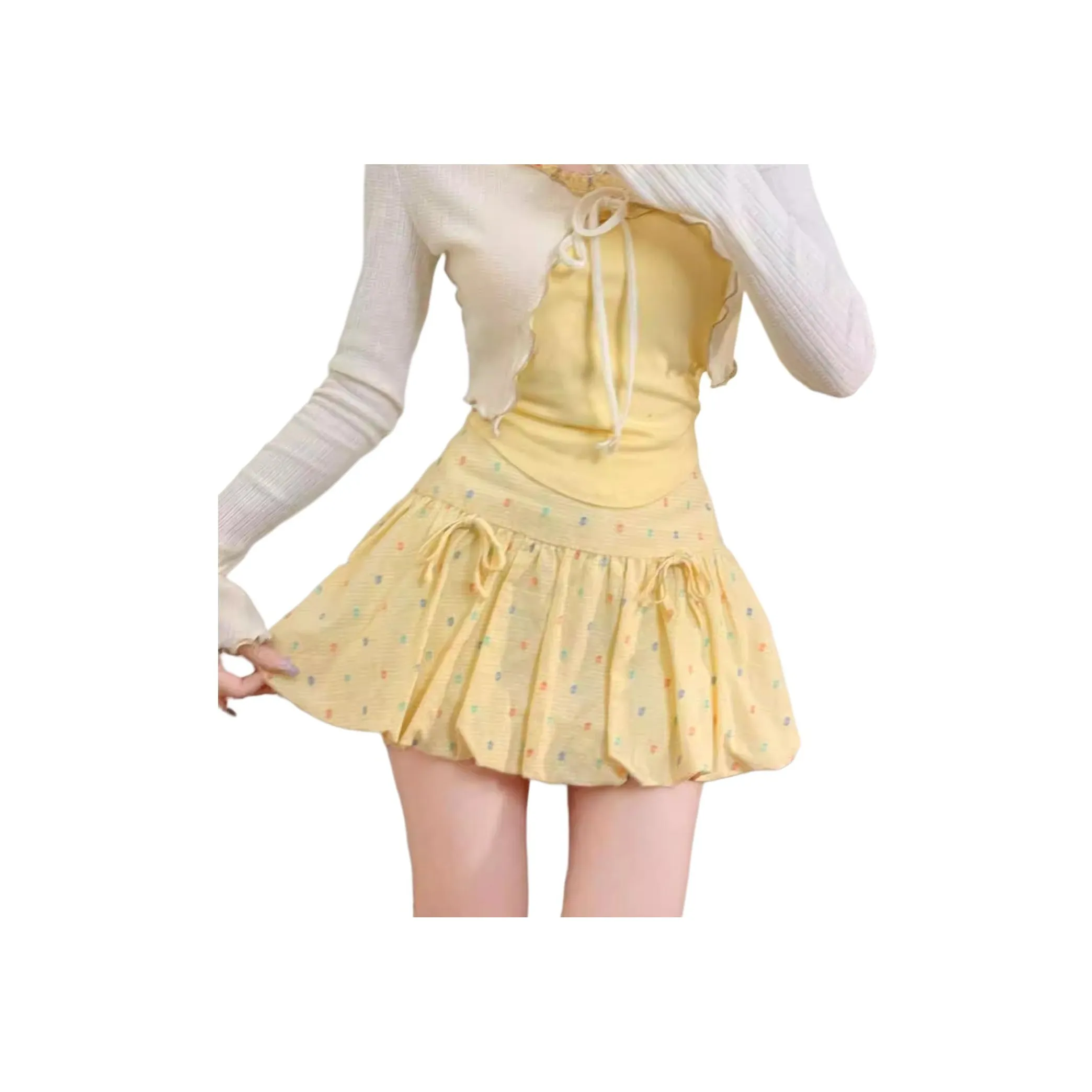 YEARNED Повседневные короткие юбки Женские Желтые