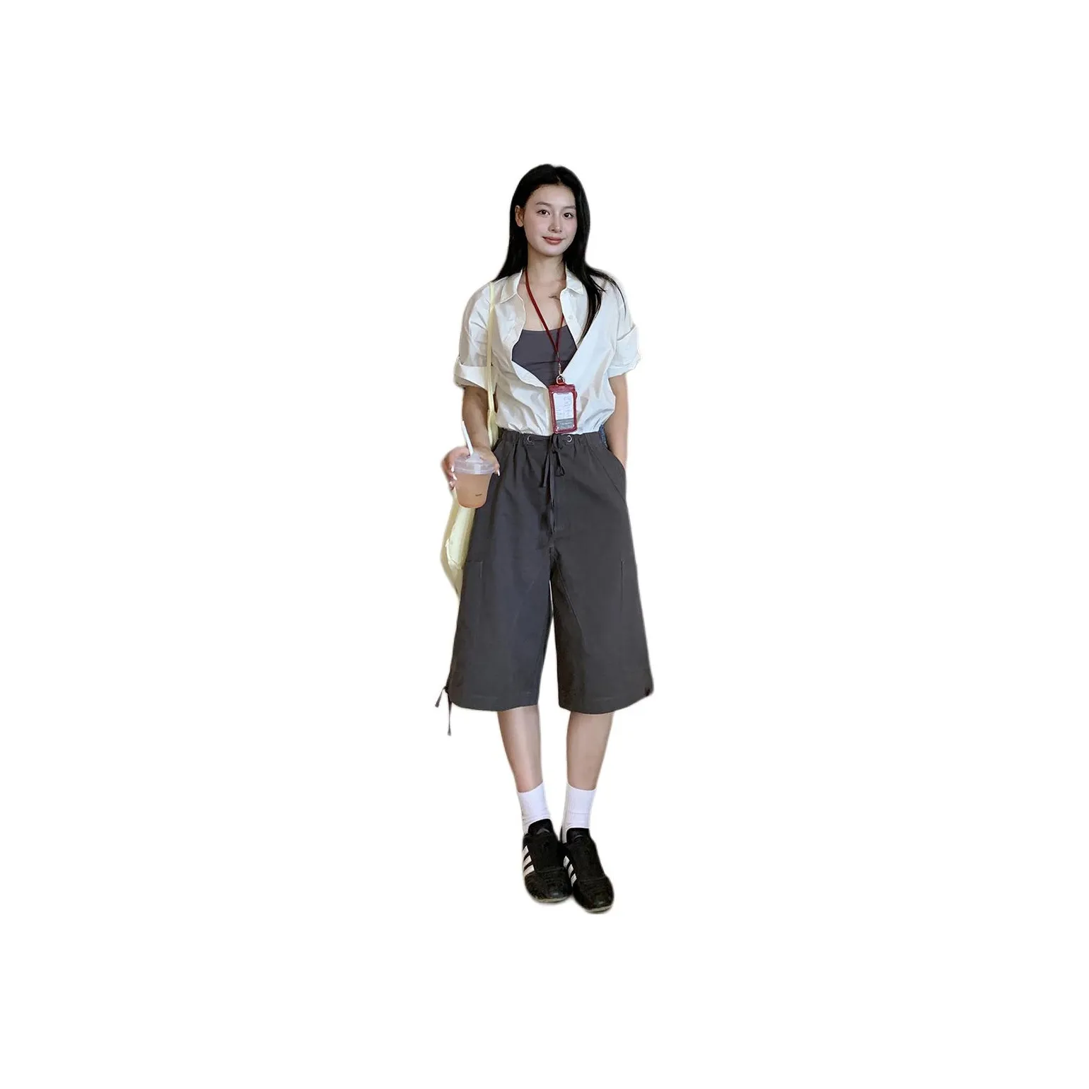 Wen Shan Серые Штаны-капри Женские Джинсовые Шорты