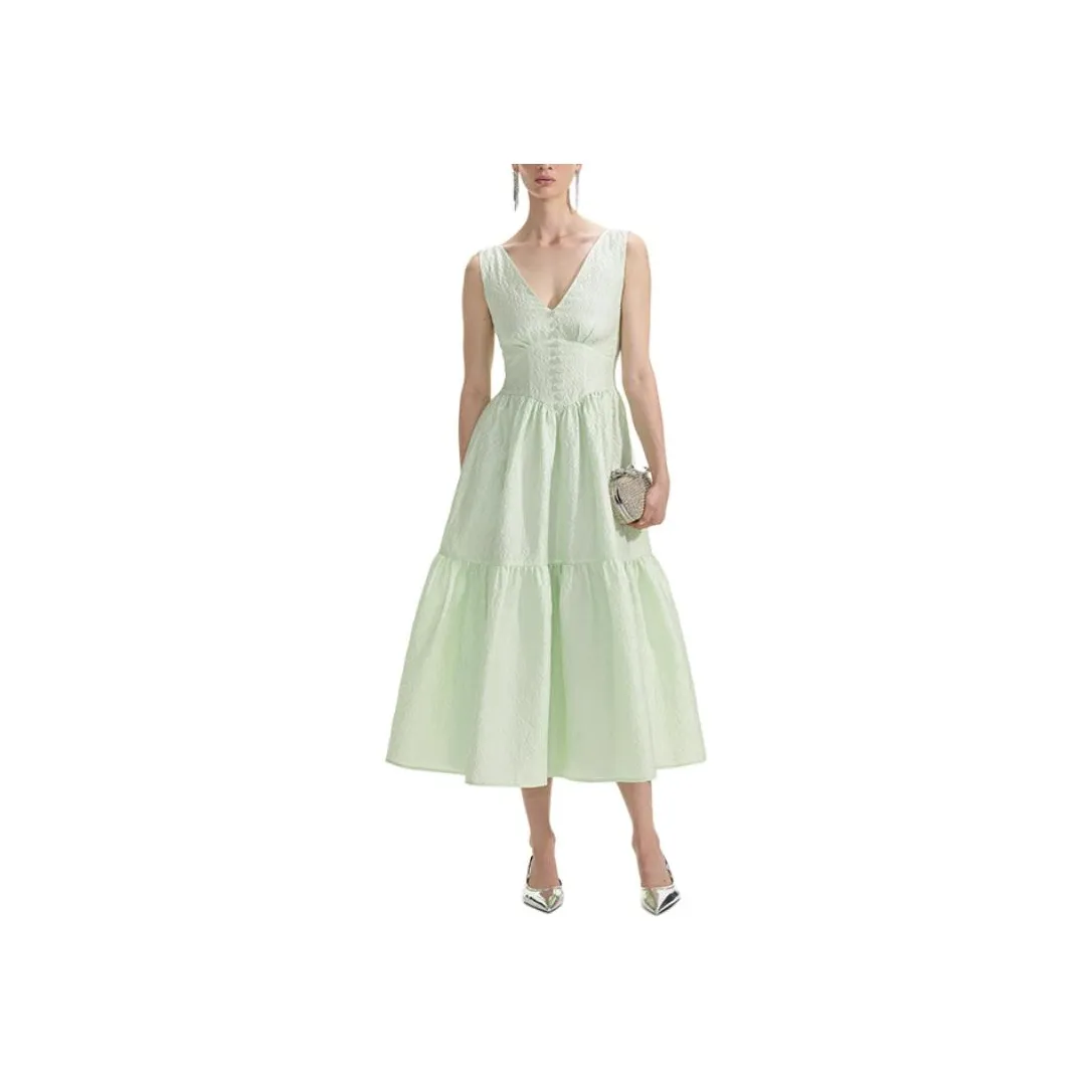 Self portrait Brocade effect Tiered Dress