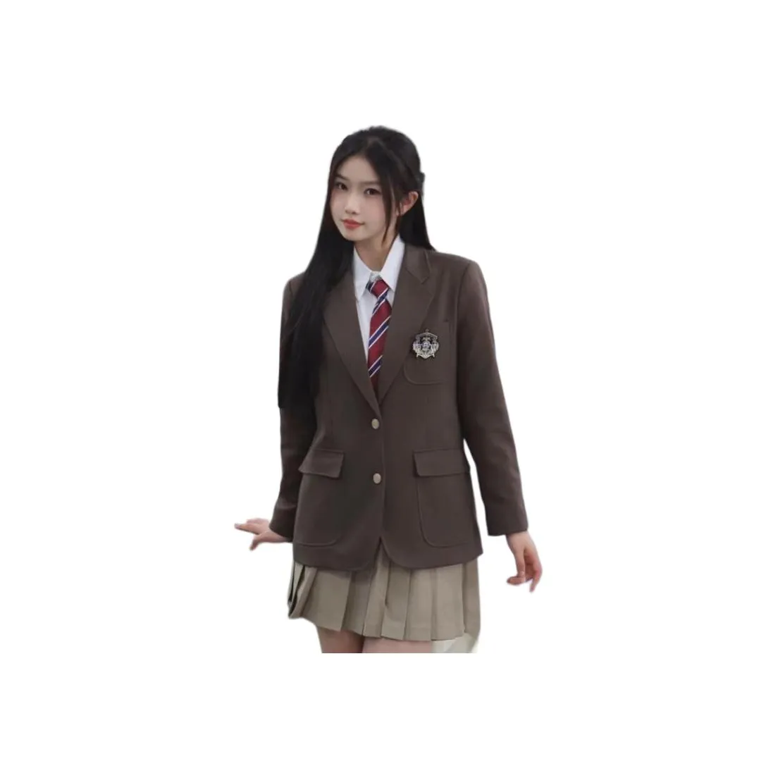 Mu Qingqing Белая рубашка + галстук + юбка с оборками + куртка женские комплекты с юбкой