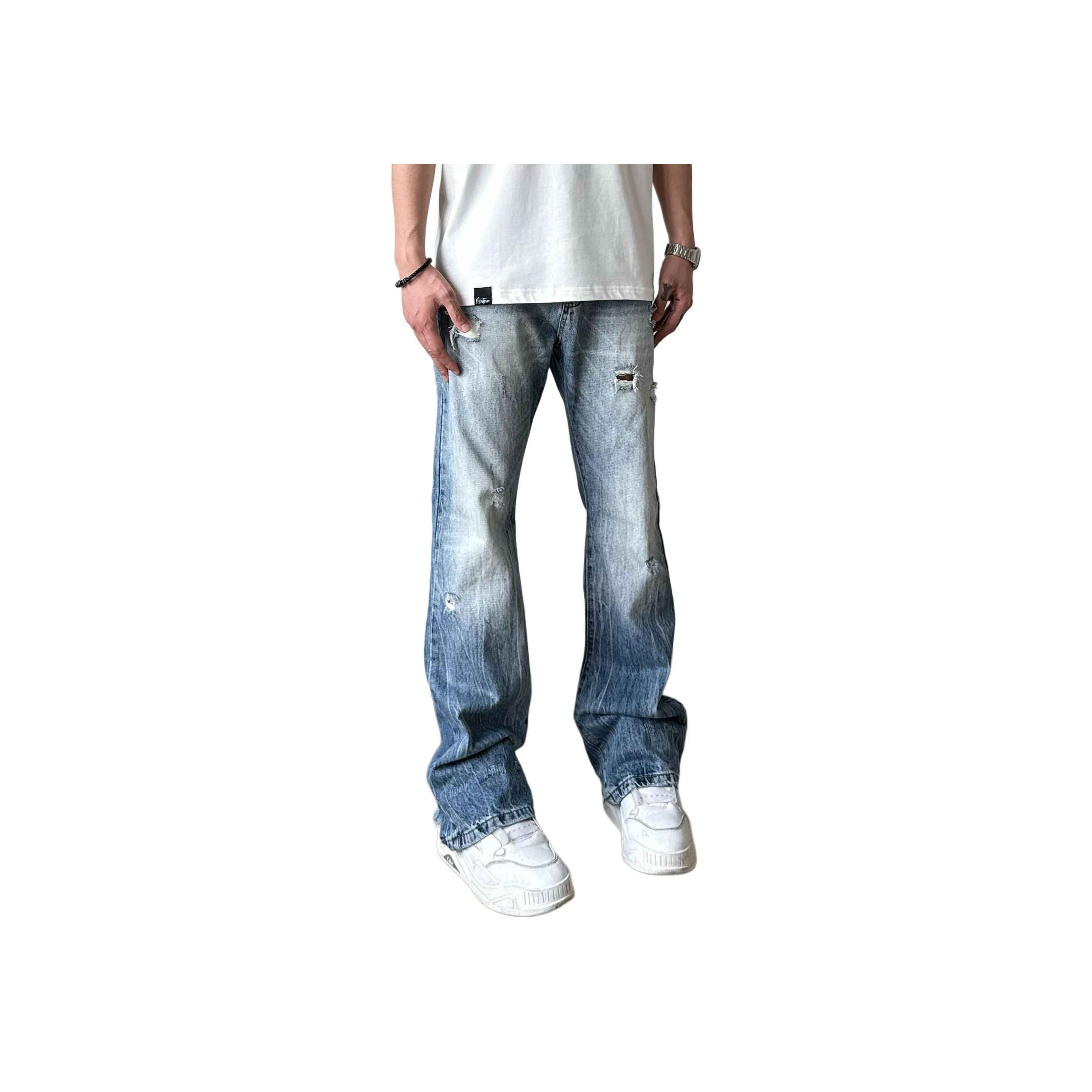 Menglaini Jeans Unisex Blue