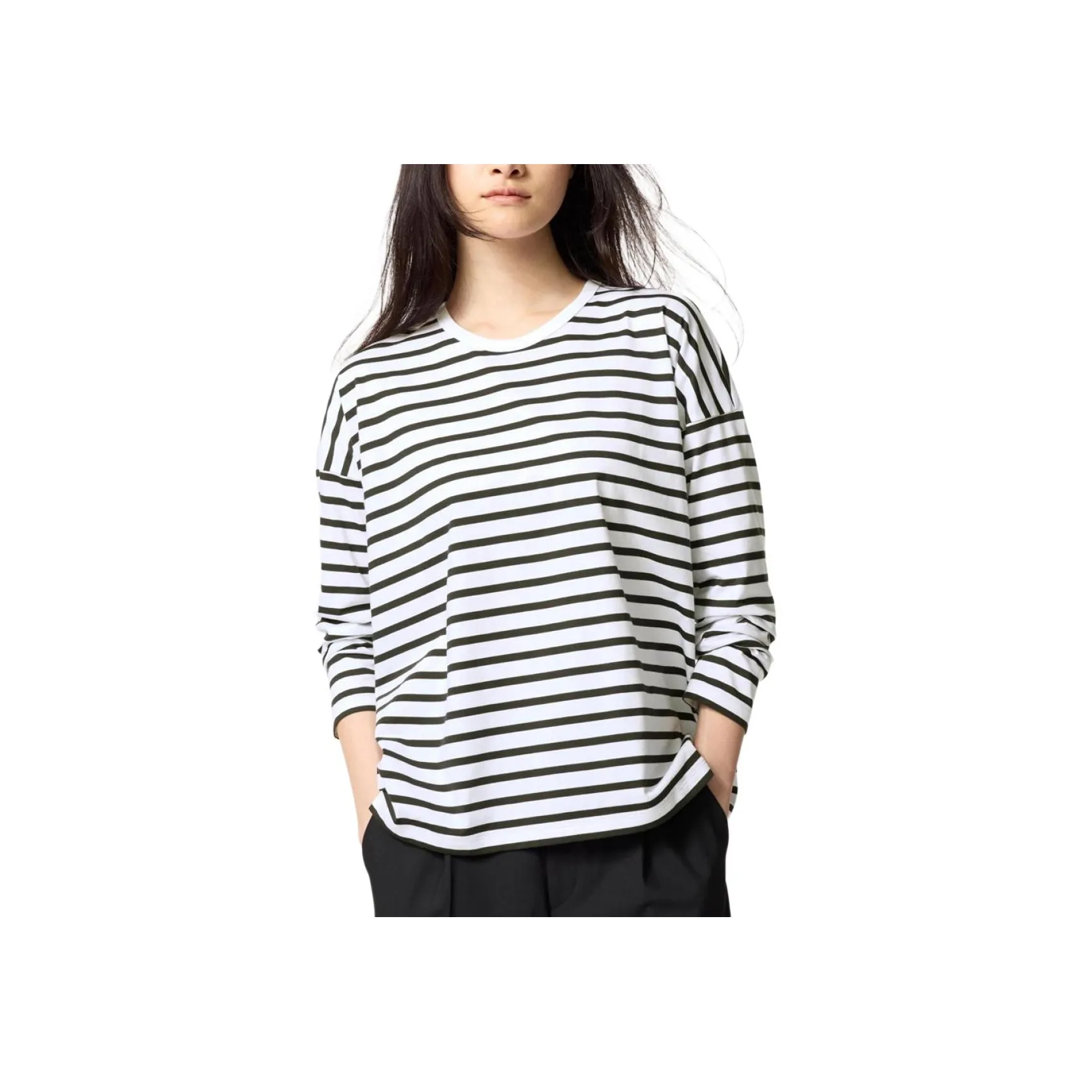 UNIQLO Drop Shoulder Sleeve T Shirt Women's Ivory