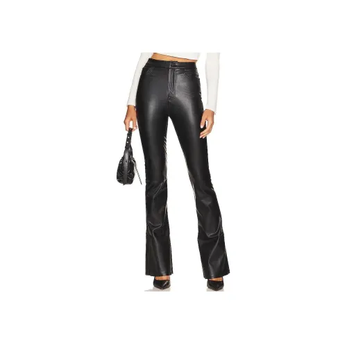 SEVEN FOR ALL MANKIND Черные Женские Кожаные Брюки