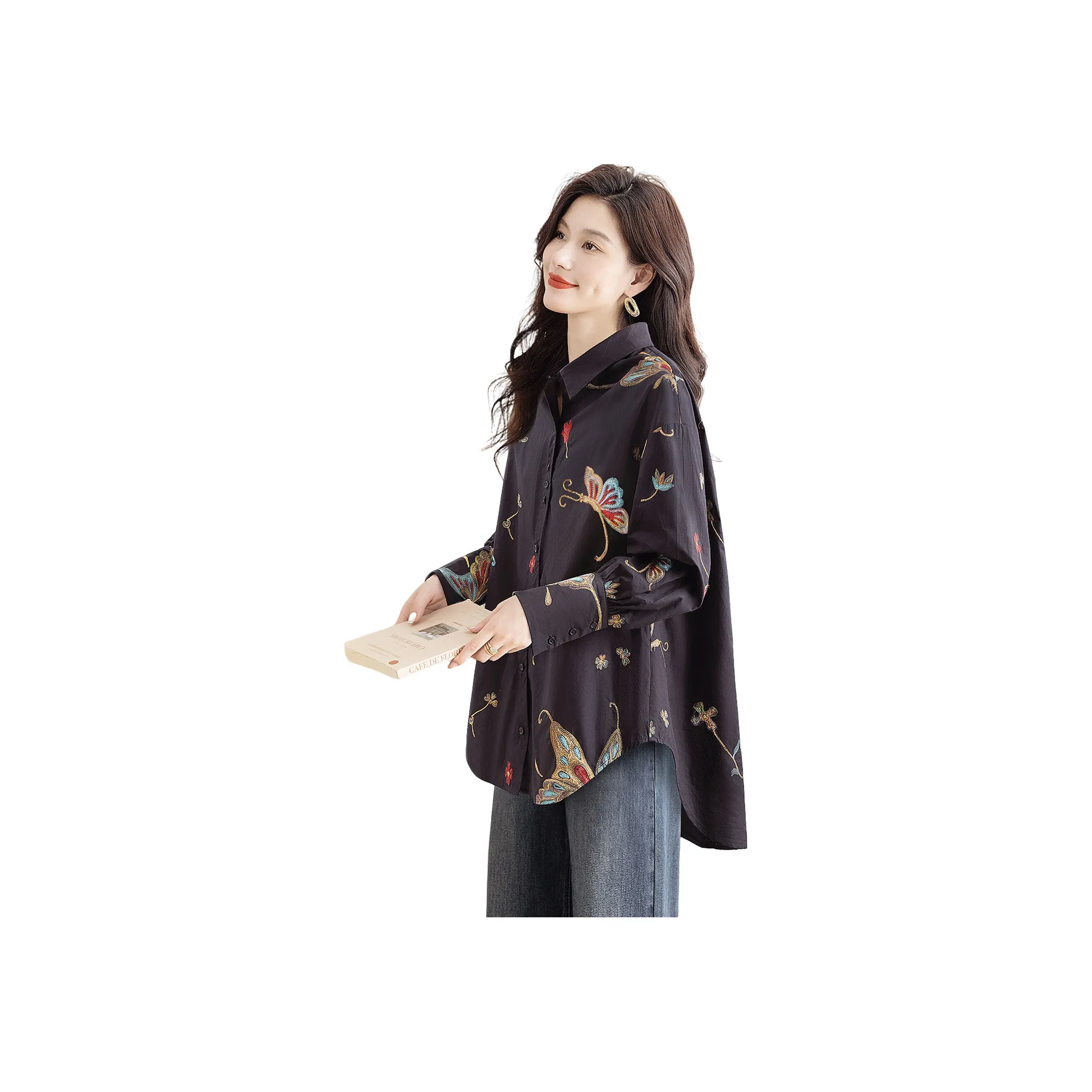 SIBAISHE Черные Женские Рубашки