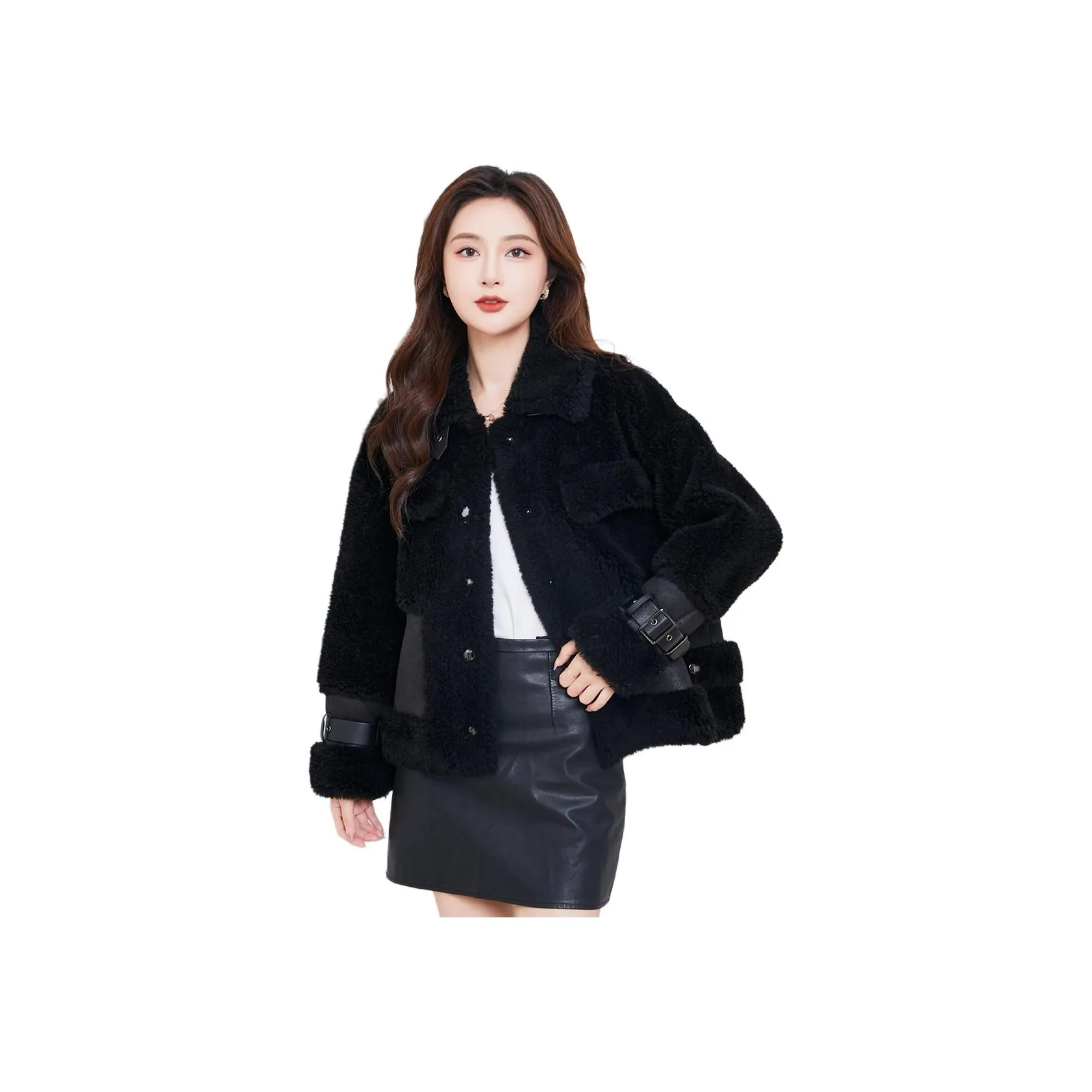 BILISISHANYANG Мех Куртка Женская