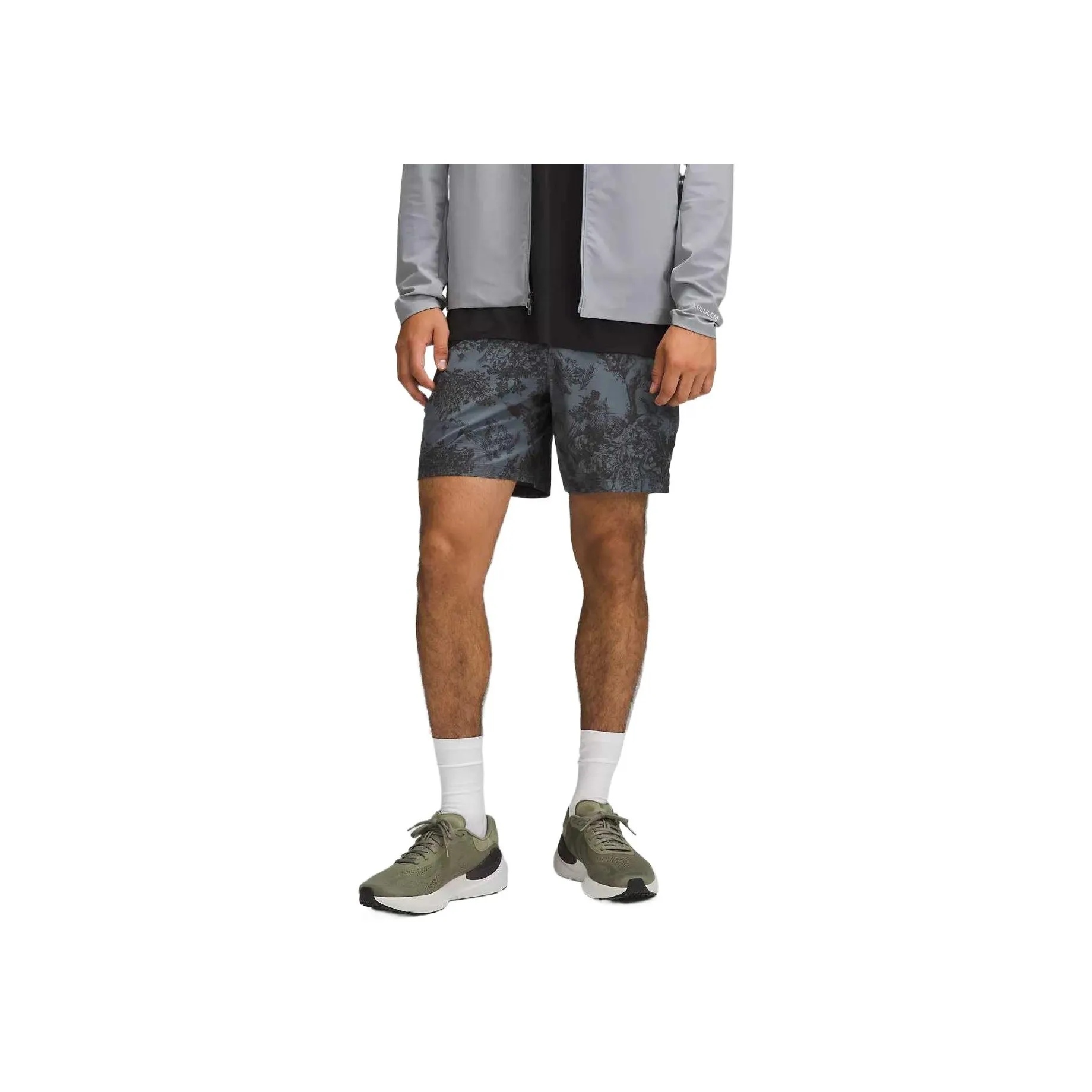 Lululemon Pace BreakerReflective Short Casual Shorts 7' Men's Sketching Tablecloth Oil Gray Multicolor