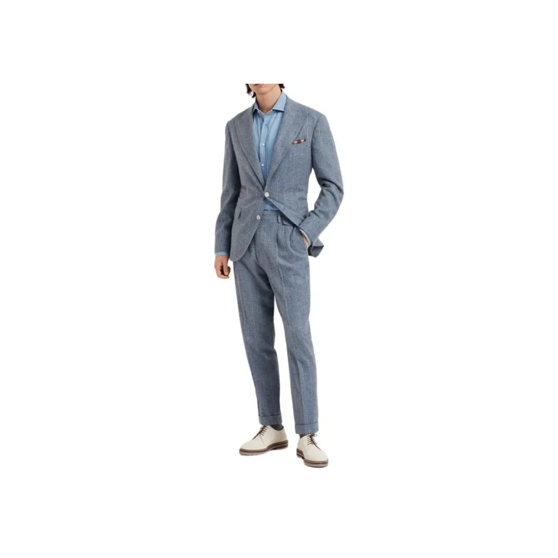 Brunello Cucinelli Business Suits Men Sky Blue