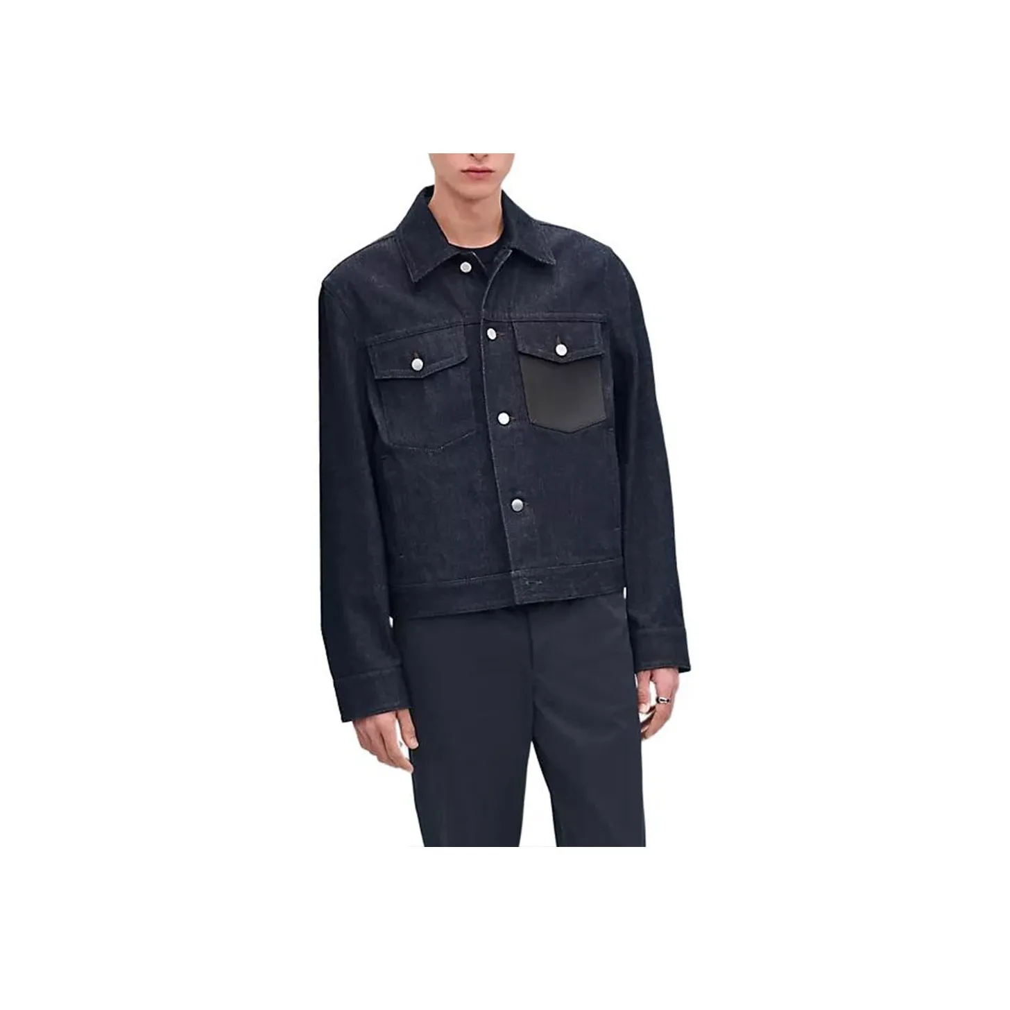 HERMES SS25 Denim Jacket Men's Marine Blue