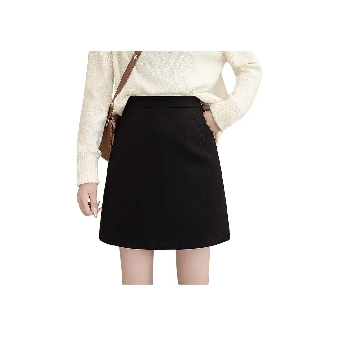 Cypress House Повседневные короткие юбки Женские Черный