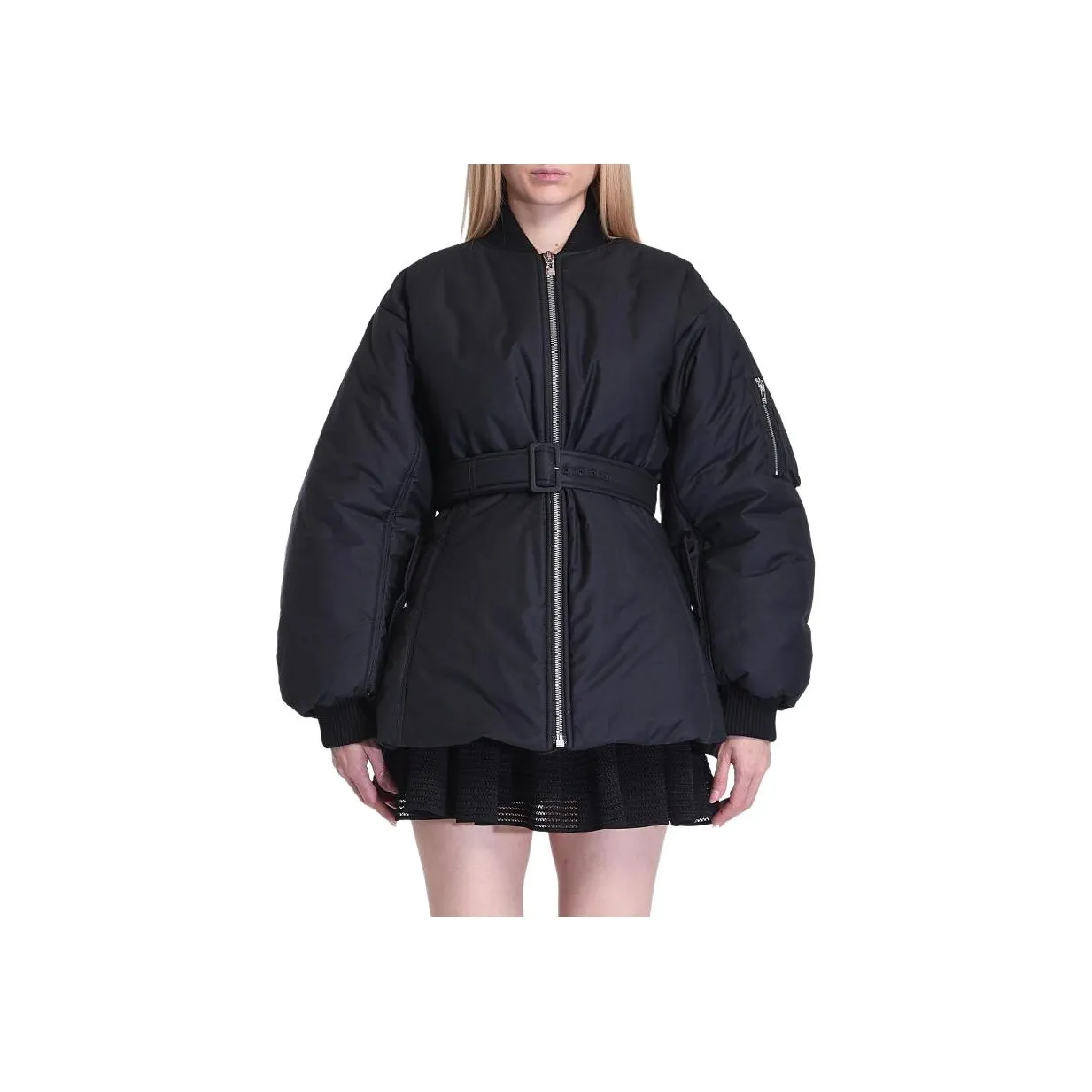 Alaïa Zip Up Belted Bomber Jacket