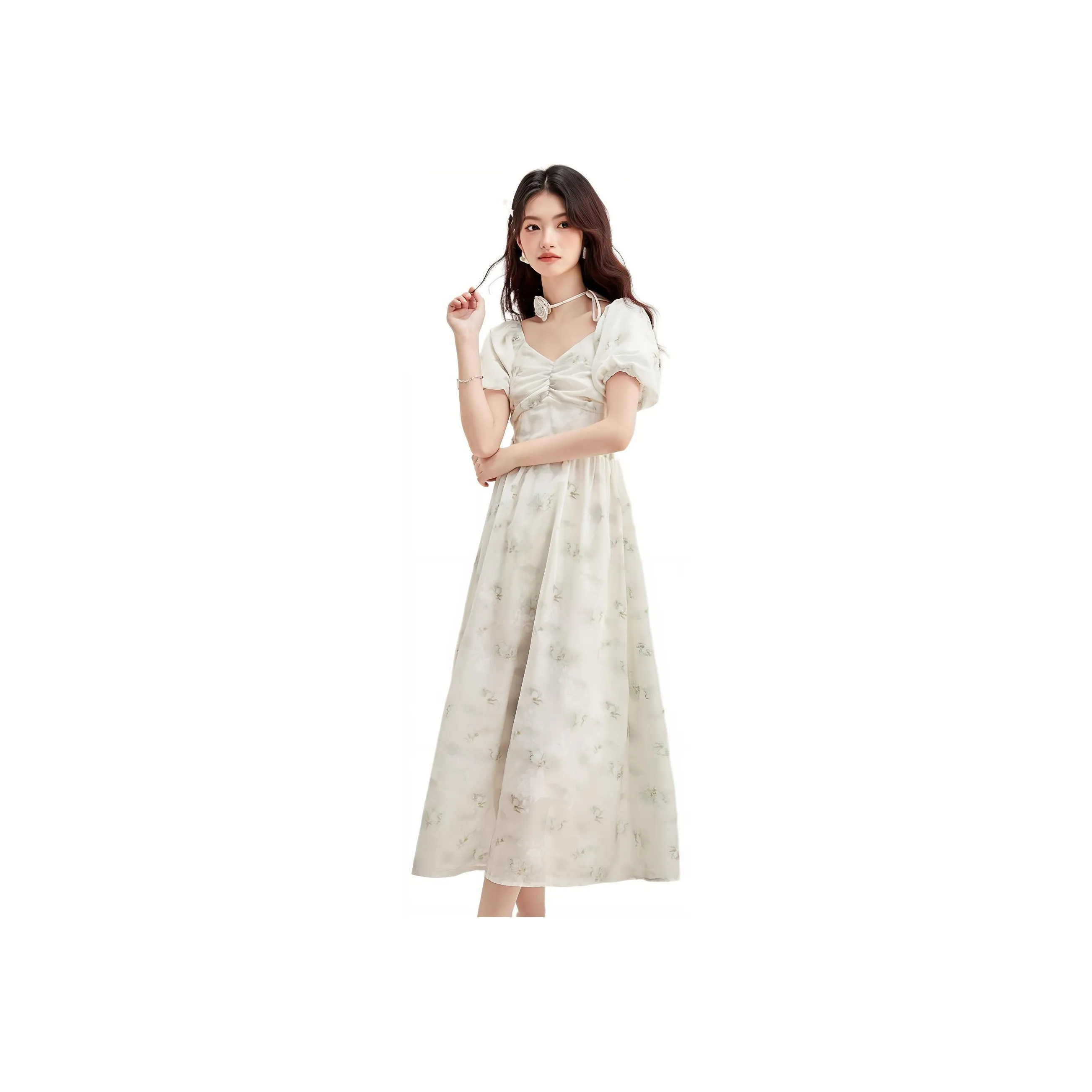 Emodues Short Sleeved Dress Women's Green