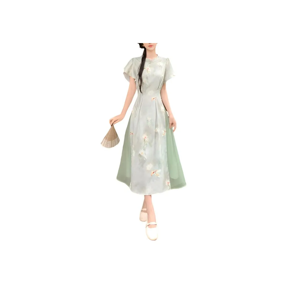 YICHEN Короткое платье с короткими рукавами женское