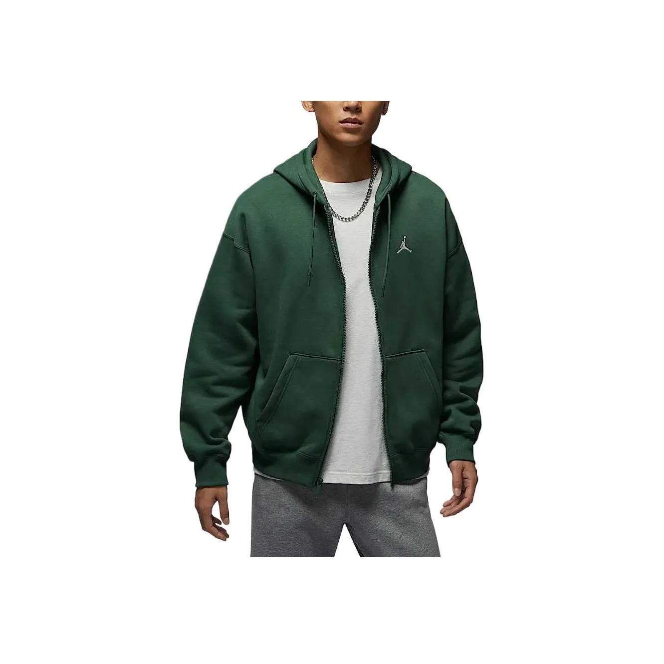 Jordan Brooklyn FleeceOVERSIZED Sweatshirt Men's Fir Green/Sail White