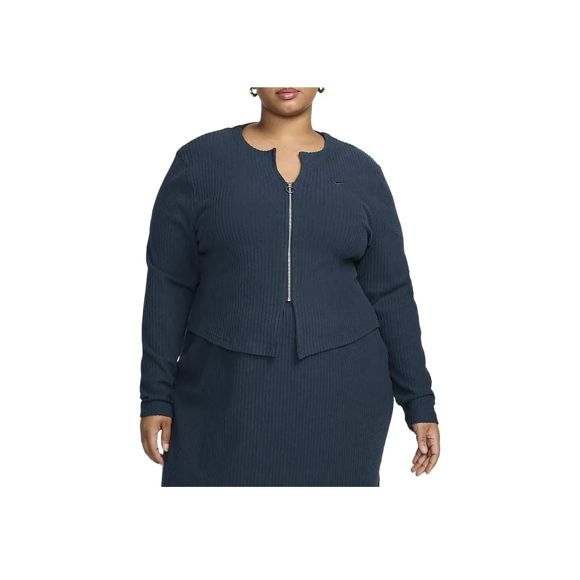 Nike Sportswear Chill Rib Women's Slim Full Zip Cardigan Plus Size