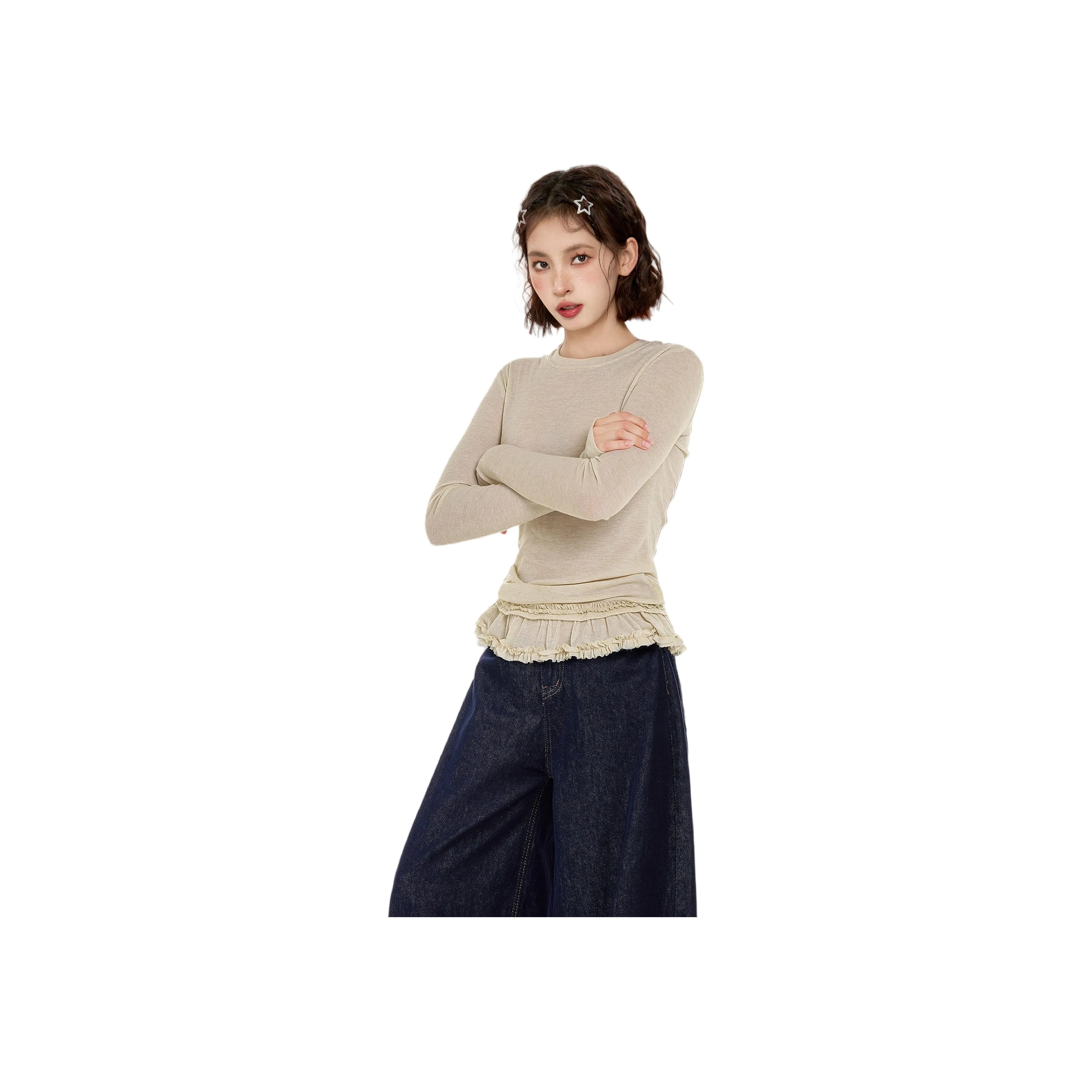 Princess Berdele T-рубашка с дизайном облегающий крой плотное прилегание укороченный базовый слой внутренняя одежда топ женский