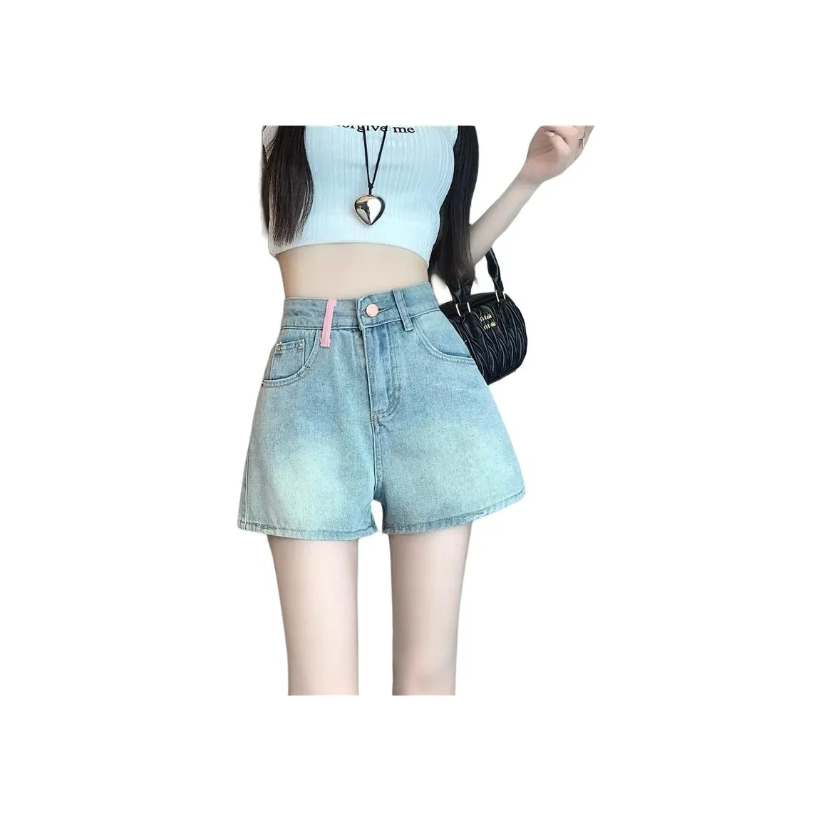 OMOIDAS Светло-синие Женские Джинсовые Шорты