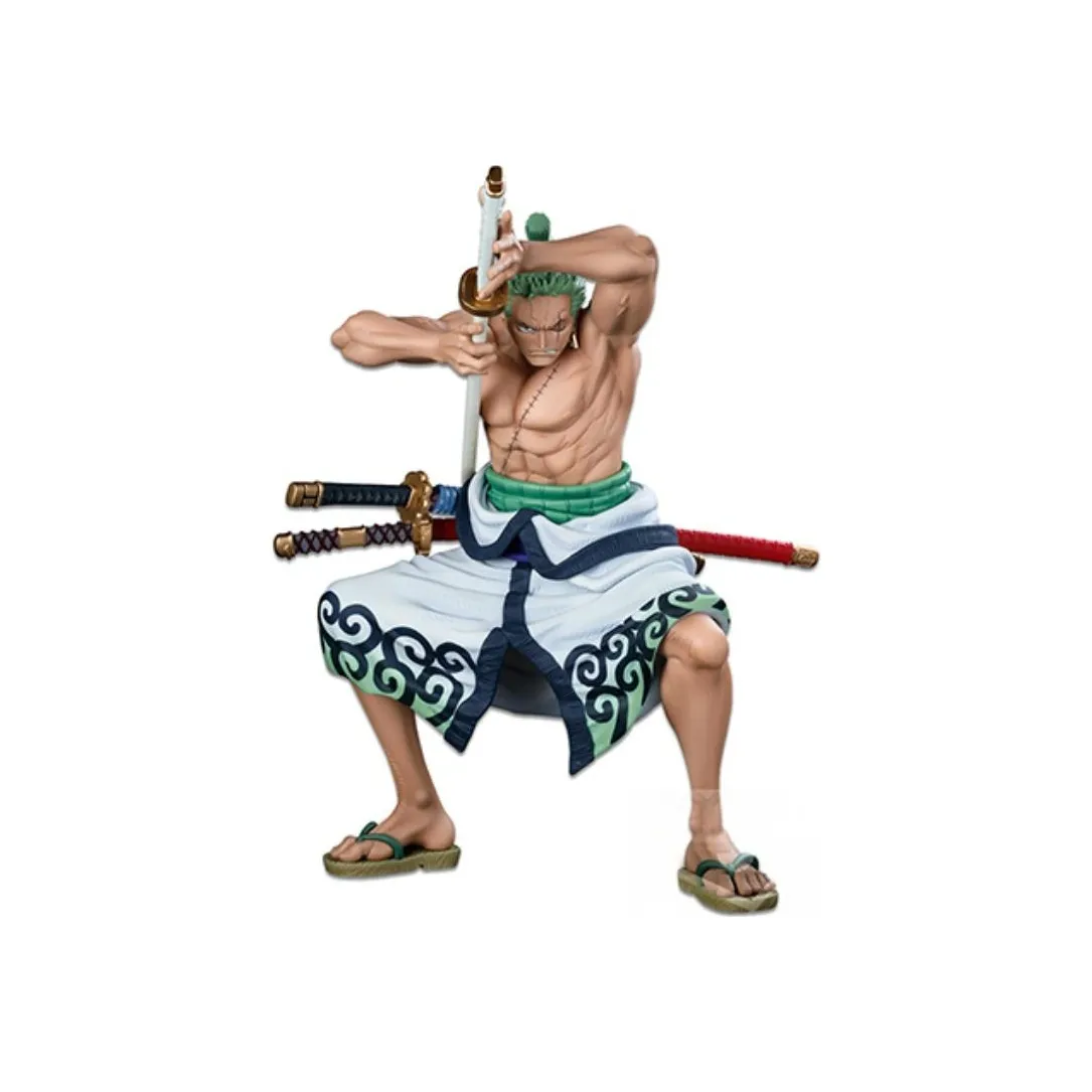 BANPRESTO One Piece World Colosseum 3 Super Master Stars Piece The Roronoa Zoro The Brush Figure Green