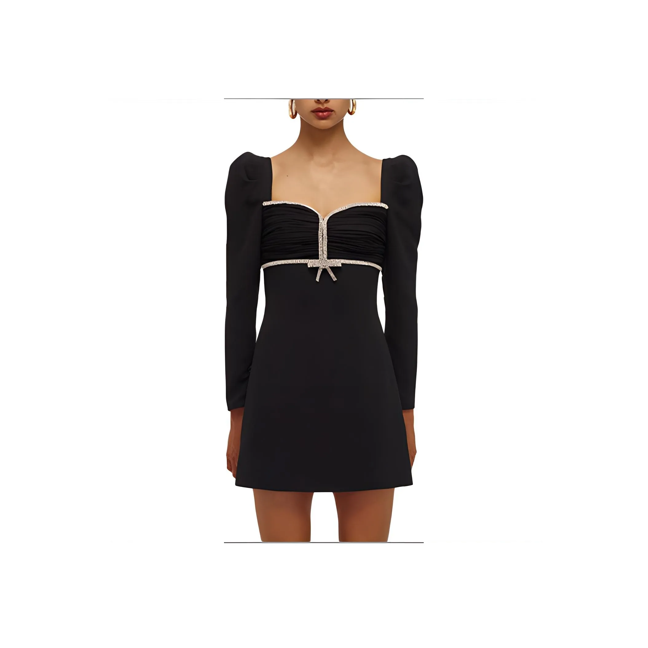Self portrait Long Sleeved Dresses Women's Black