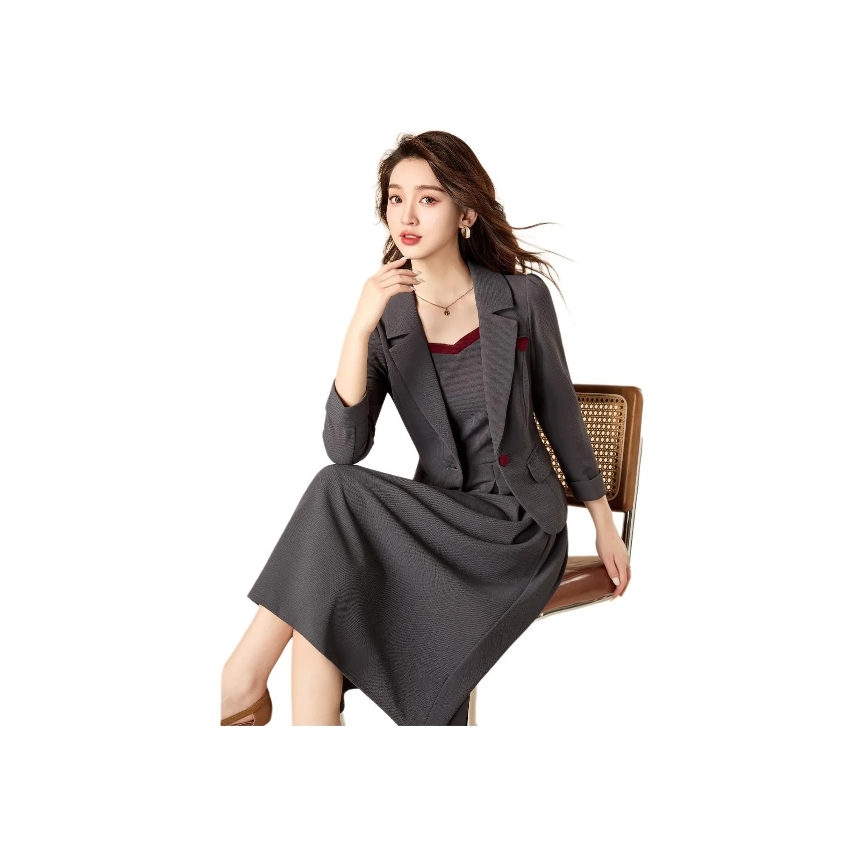 Mylan Two Piece Skirt Sets Women's Gray