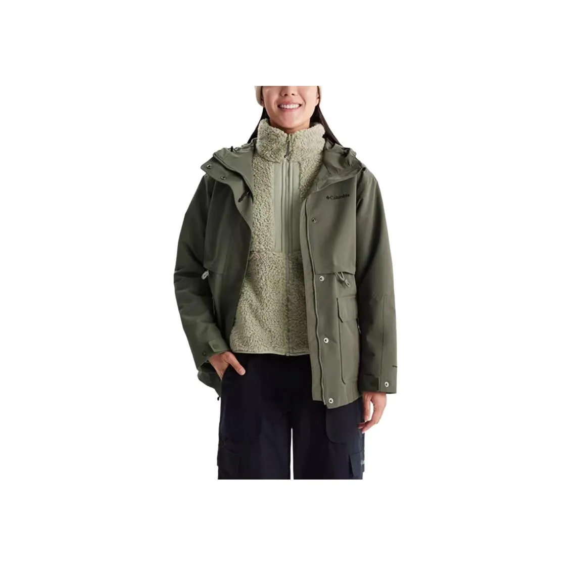 Columbia Hiking Waterproof, Rainproof, Windproof Windbreaker Jacket Women's Green