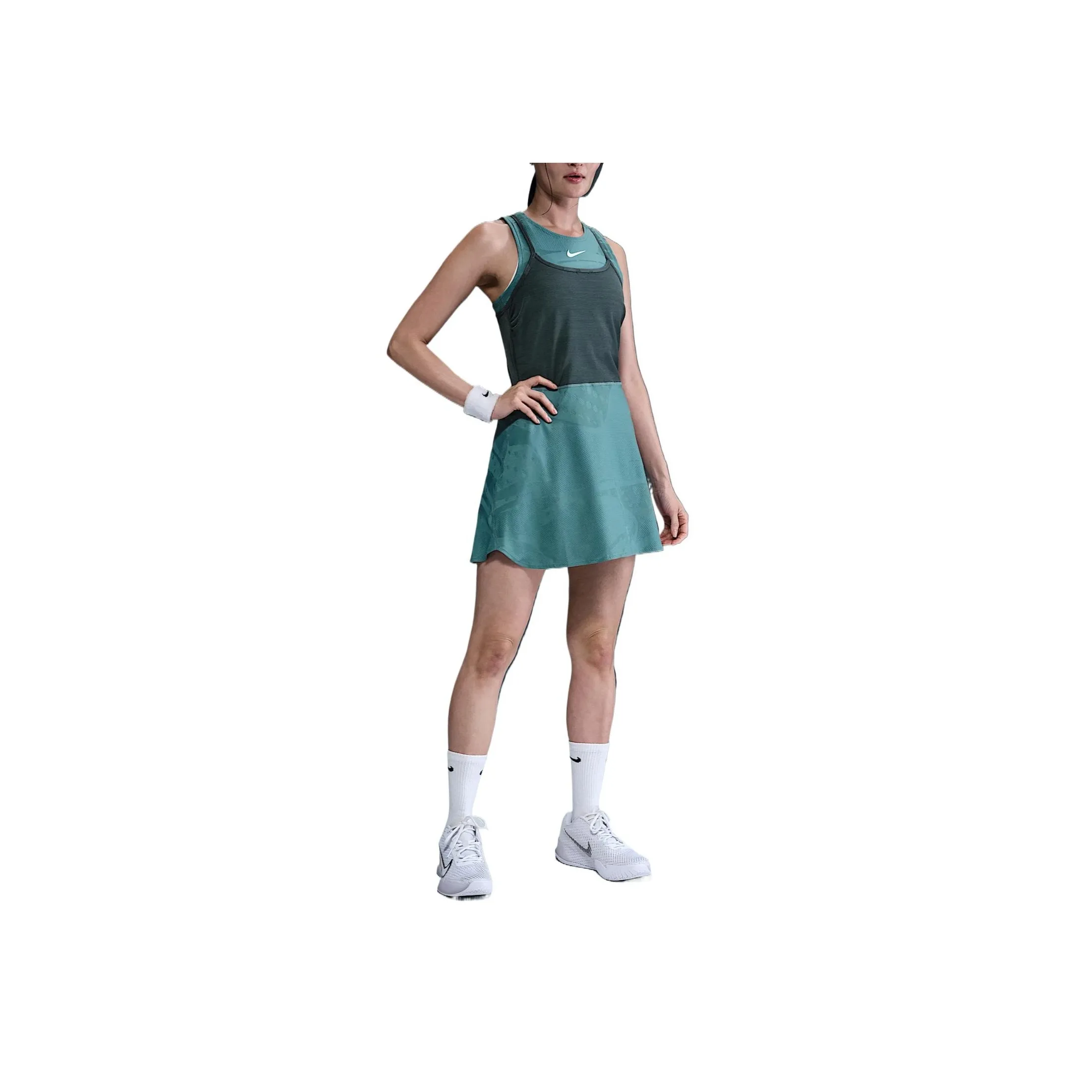Nike Sleeveless Dress Women's Mineral Blue Green/Faded Spruce/High Pressure Color/White