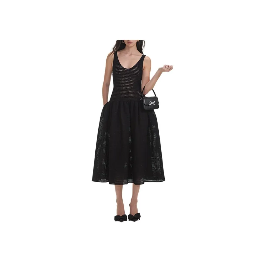 Self portrait Sleeveless Dress Women's Classic Black
