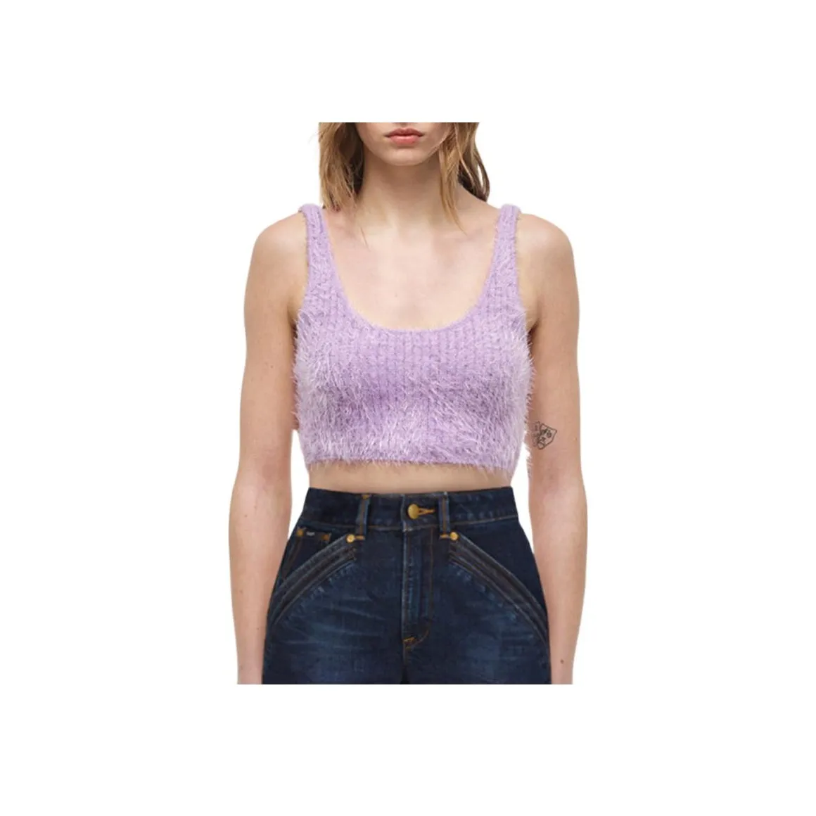 Self Portrait Топ на бретелях Женский Фиолетовый