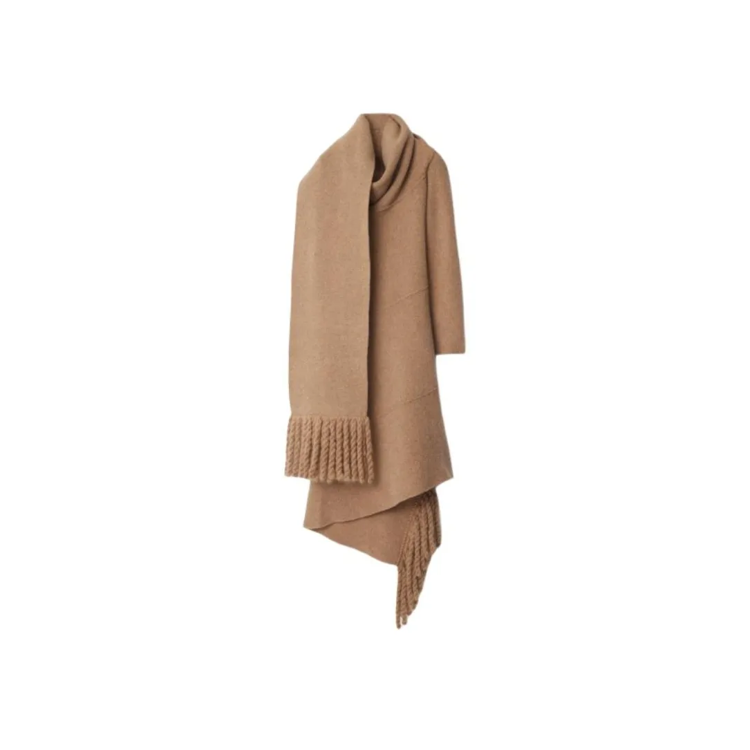Burberry Wool Blend Scarf Dress 'Maple'