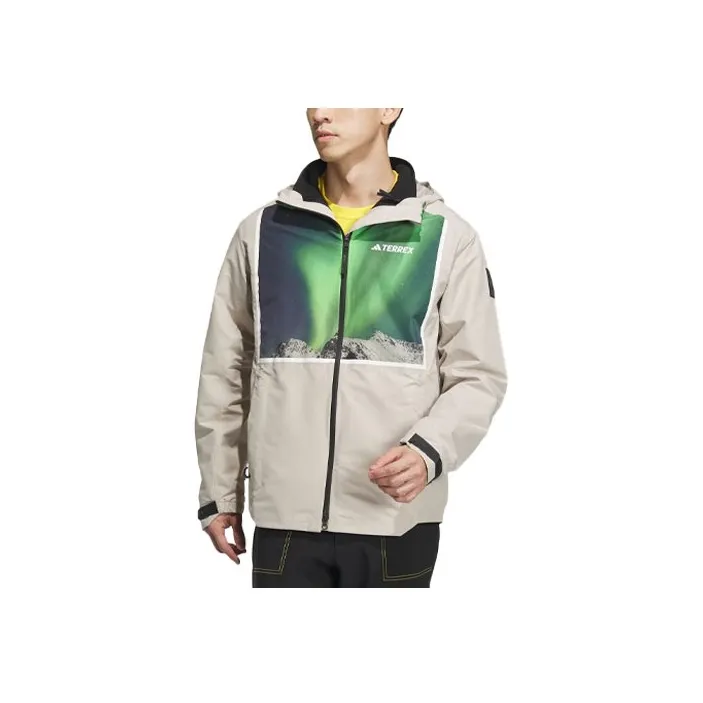 Adidas National Geographic Co branded Section Jackets Men's Lead White